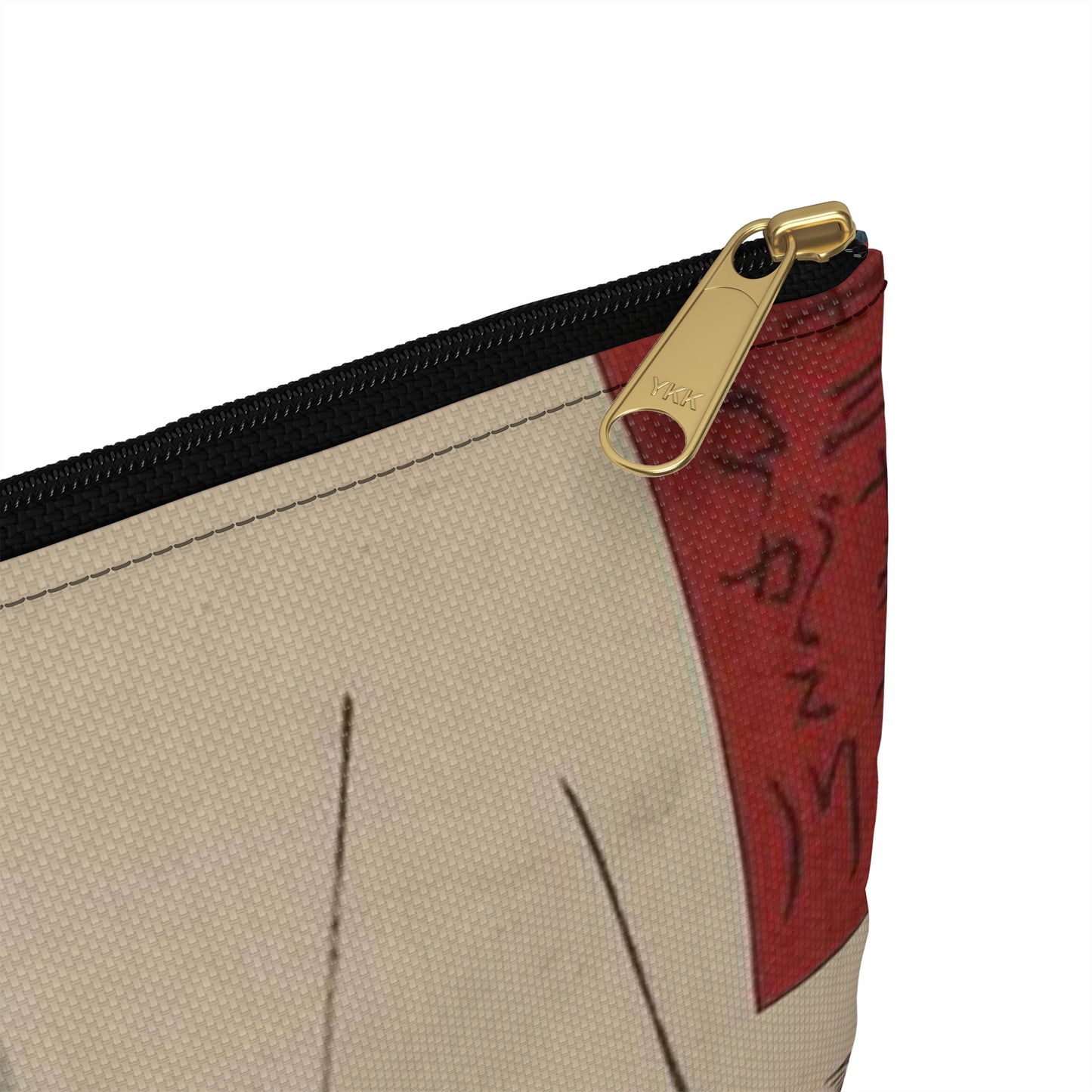 18 - The Sagami River - A painting of a man standing on a boat in a body of water Large Organizer Pouch with Black Zipper