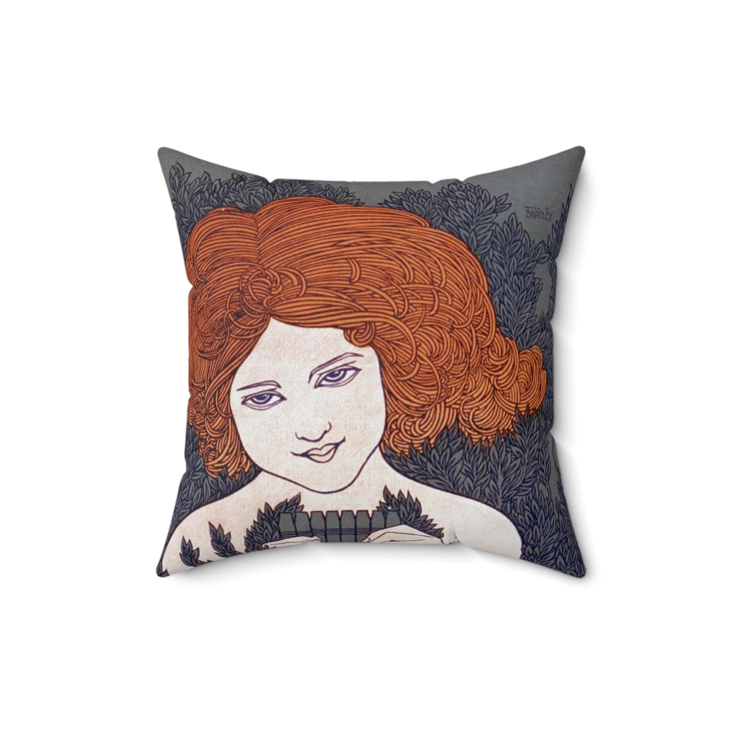 The Chap-book Will H. Bradley - Art nouveau public domain poster Decorative Accent Square Pillow