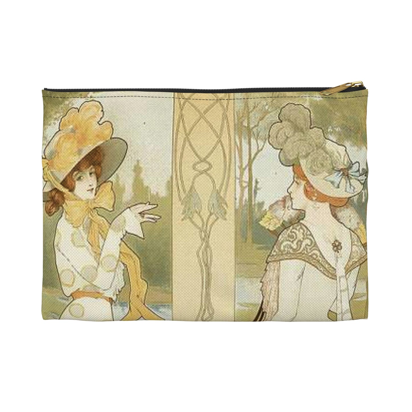 Jane Atché - La Cigarette - Drawing. Public domain image. Large Organizer Pouch with Black Zipper