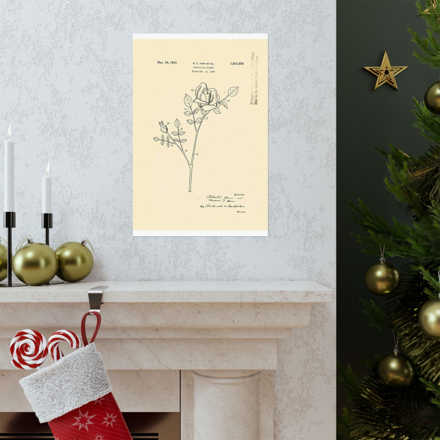 Patent Case File No. 1,831,559, Artificial Flower, Inventor(s)- Robert C. Ham and Marion T. Ham. - DPLA - 08745302078898b8870d70b04cb216a9 (page 5) High Quality Matte Wall Art Poster for Home, Office, Classroom