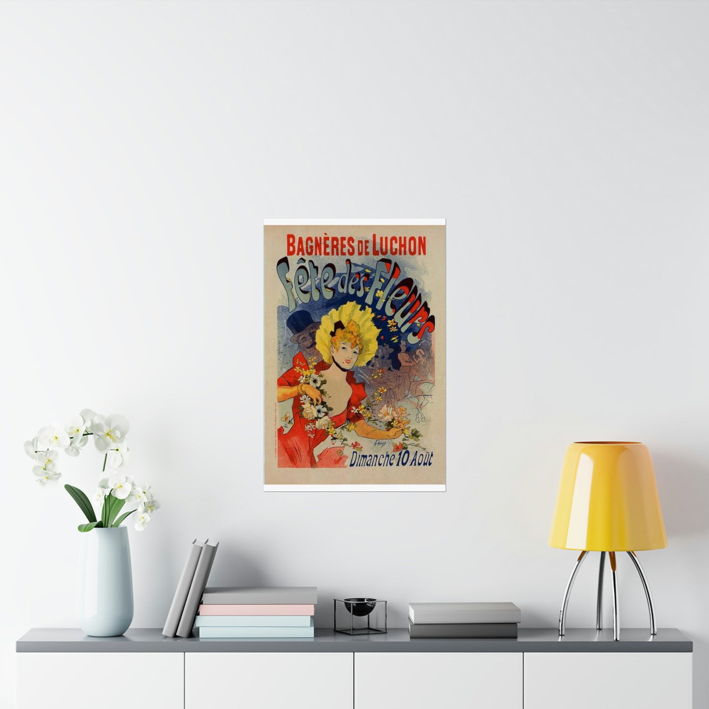 Affiche pour la "Fête des Fleurs de Bagnères-de-Luchon". High Quality Matte Wall Art Poster for Home, Office, Classroom