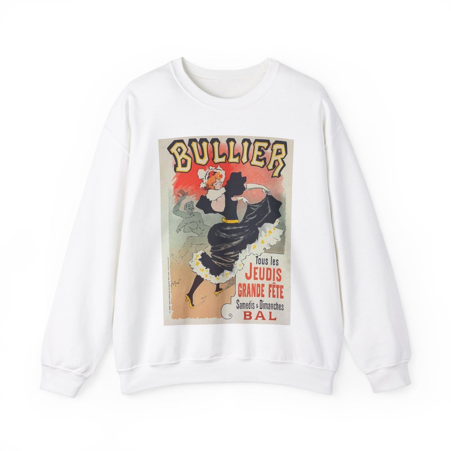 Affiche pour le "Bal Bullier".. Public domain reproduction. White Heavy Blend Adult Crew Neck SweatShirt