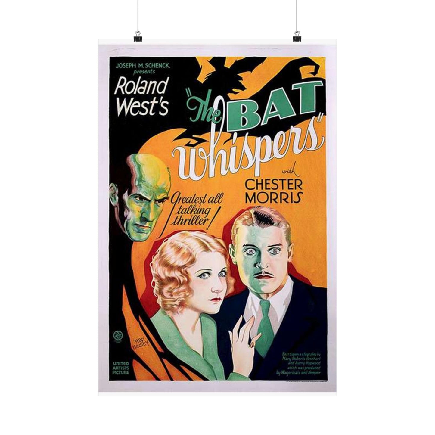 Batwhispers movie poster - Art Deco public domain image High Quality Matte Wall Art Poster for Home, Office, Classroom