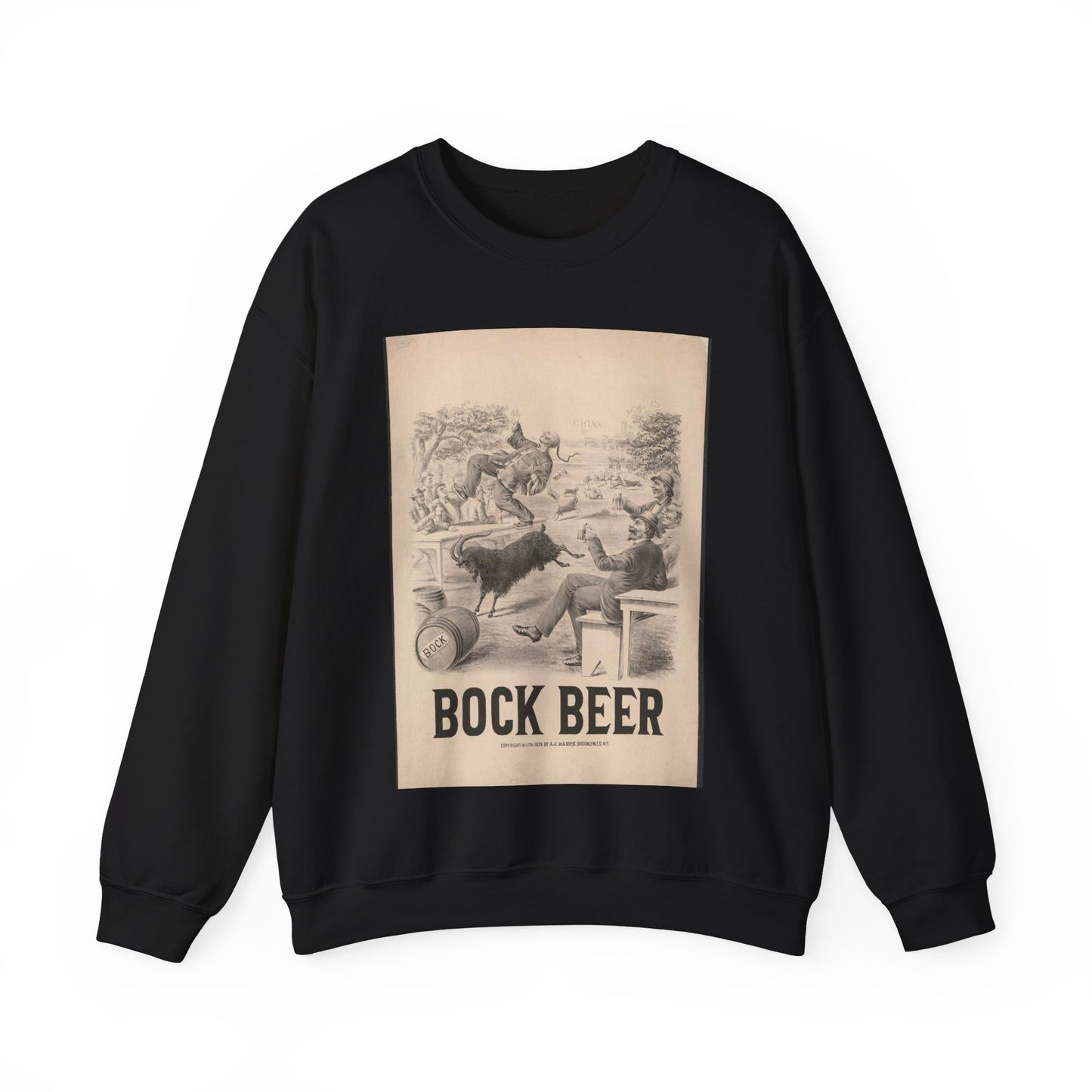 Bock beer - Print, Library of Congress collection Black Heavy Blend Adult Crew Neck SweatShirt