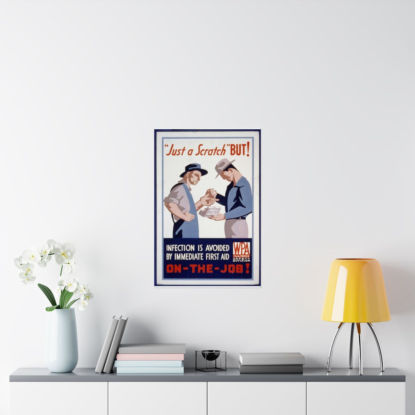 "Just a scratch" But! Infection is avoided by immediate first aid on-the-job! High Quality Matte Wall Art Poster for Home, Office, Classroom