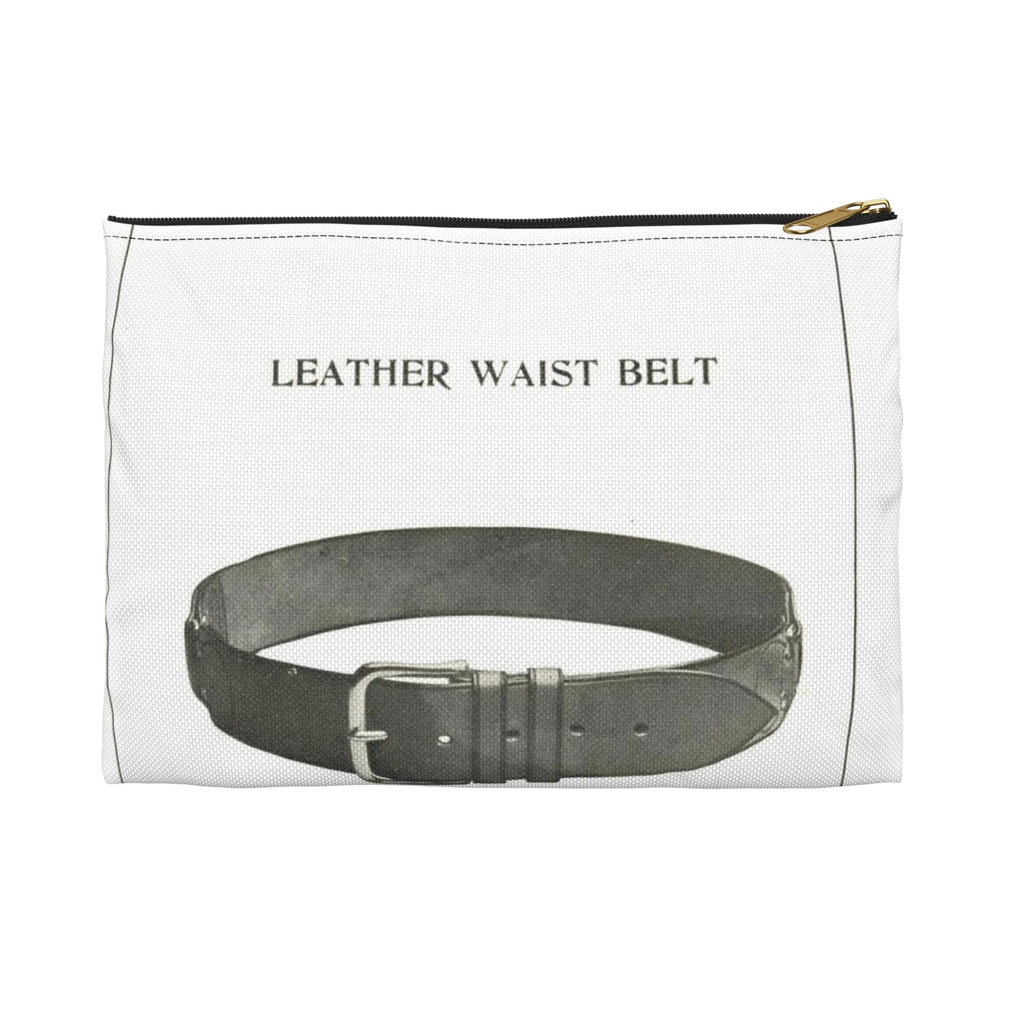 Patent drawing - Leather Waist Belt - . Public domain image Large Organizer Pouch with Black Zipper