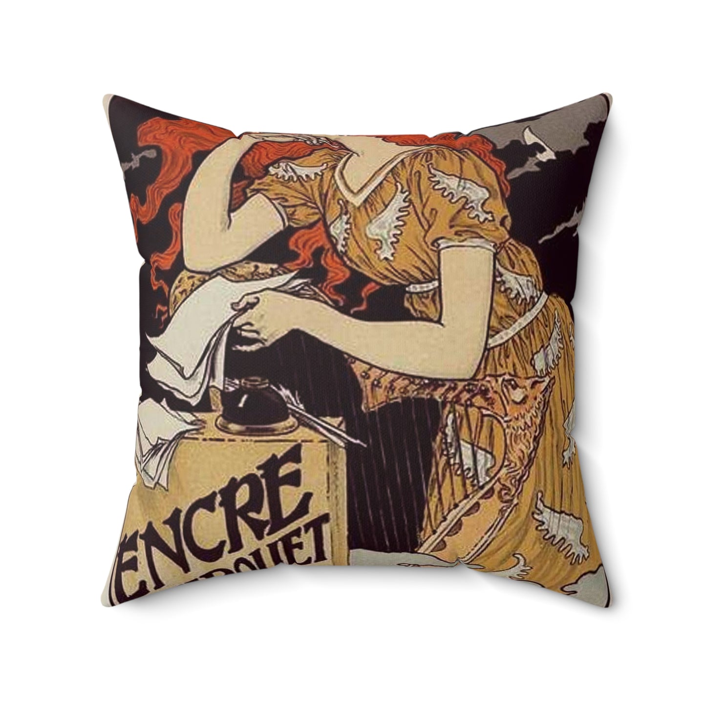 Affiche pour l' "Encre Marquet". Decorative Accent Square Pillow