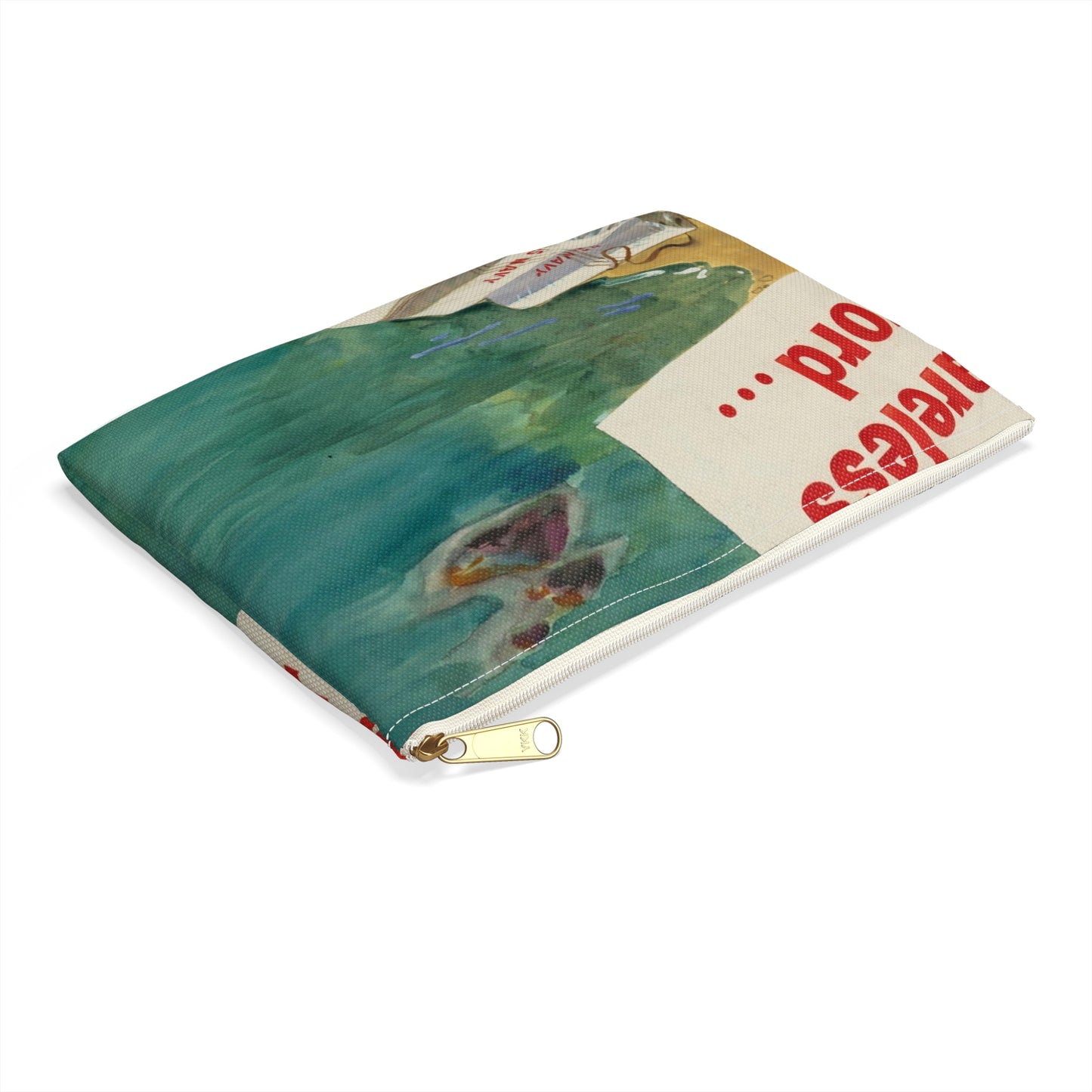 A Careless Word... Another Loss Large Organizer Pouch with Black Zipper