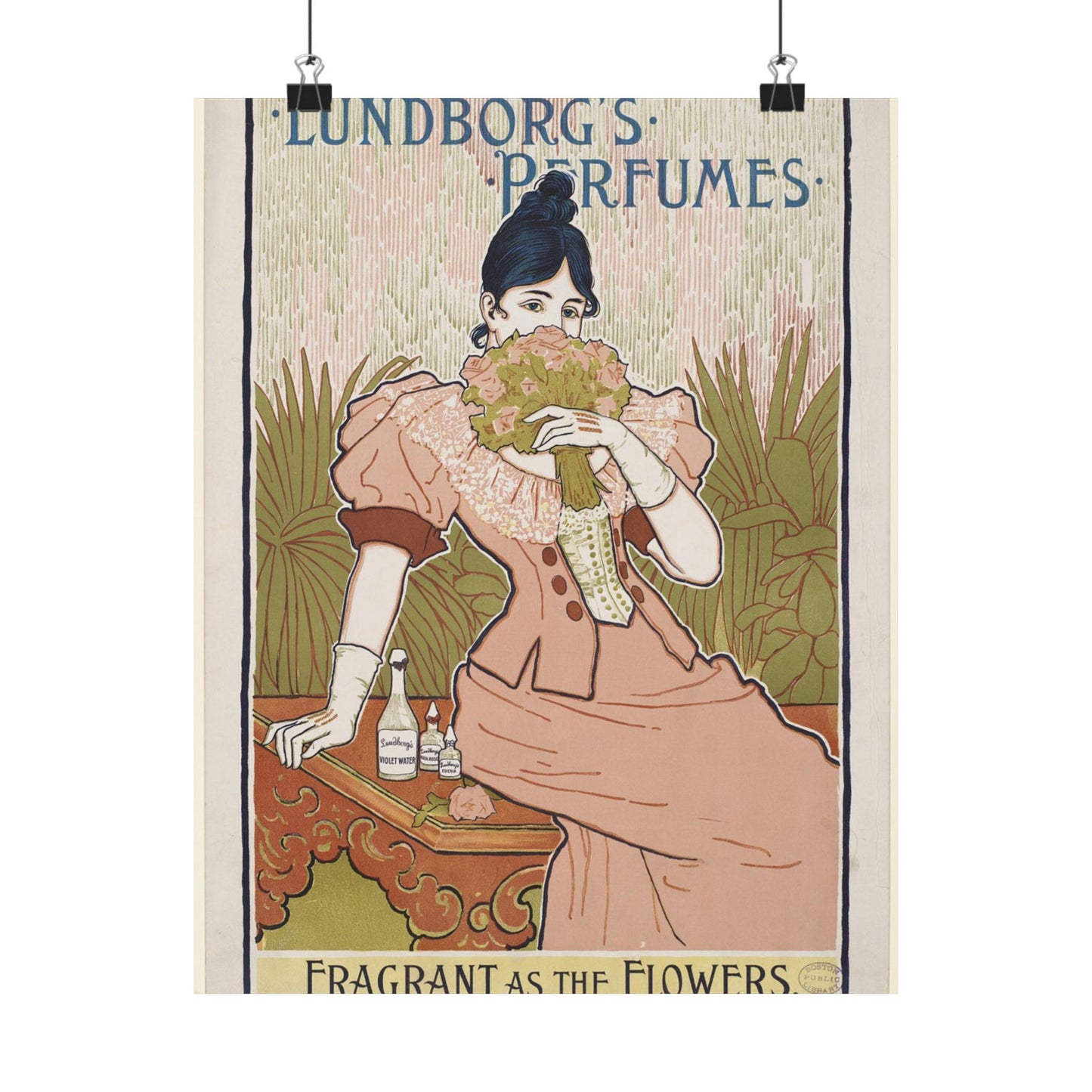 Lundborg's perfumes, Art Nouveau poster High Quality Matte Wall Art Poster for Home, Office, Classroom