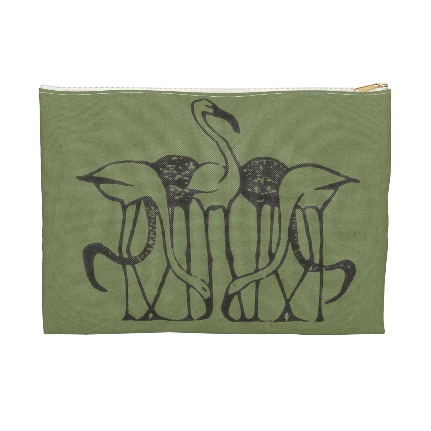 Gerrit Willem Dijsselhof - Vignet met vijf flamingo's Large Organizer Pouch with Black Zipper