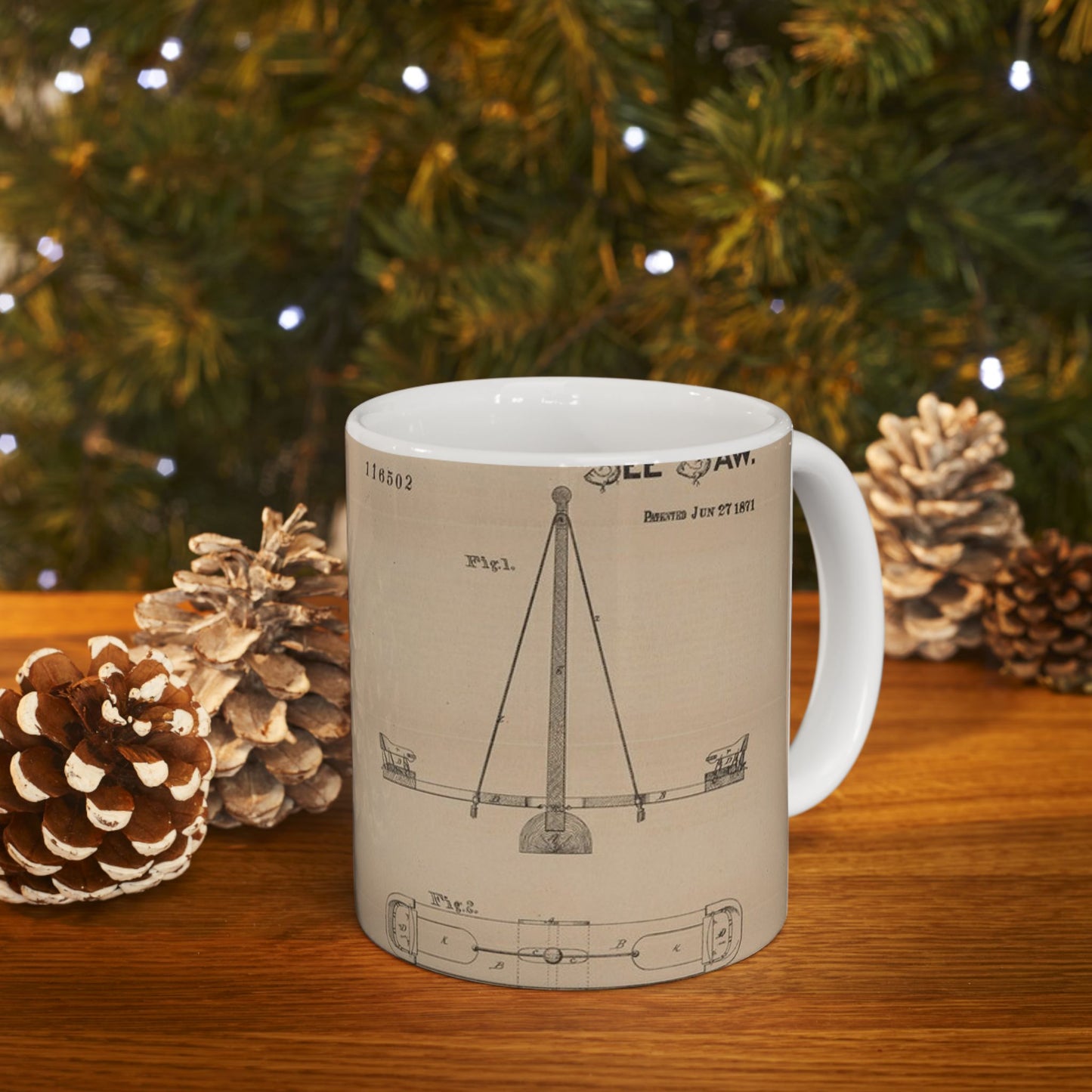 Patent drawing - for a See Saw Public domain image Beautiful Novelty Ceramic Coffee Mug 11oz