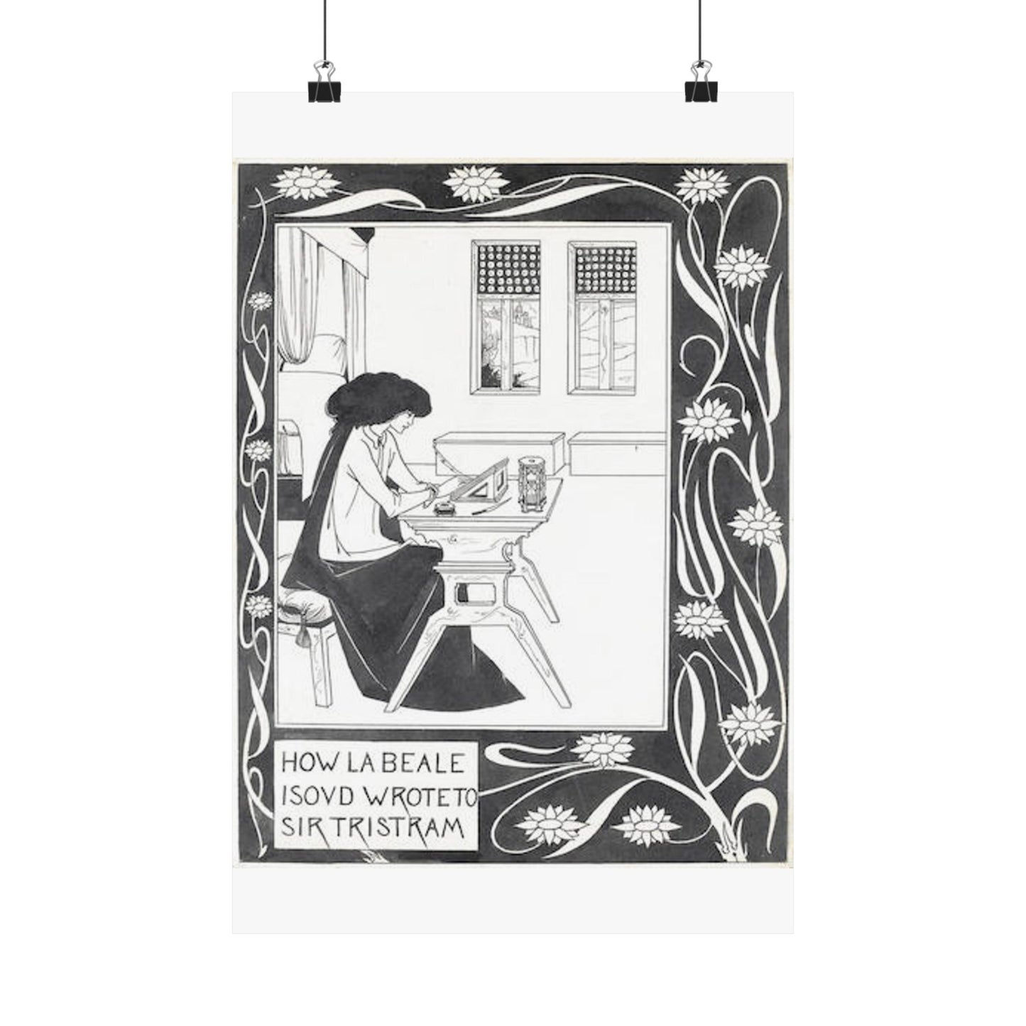How la Beale Isoud wrote to Sir Tristram High Quality Matte Wall Art Poster for Home, Office, Classroom