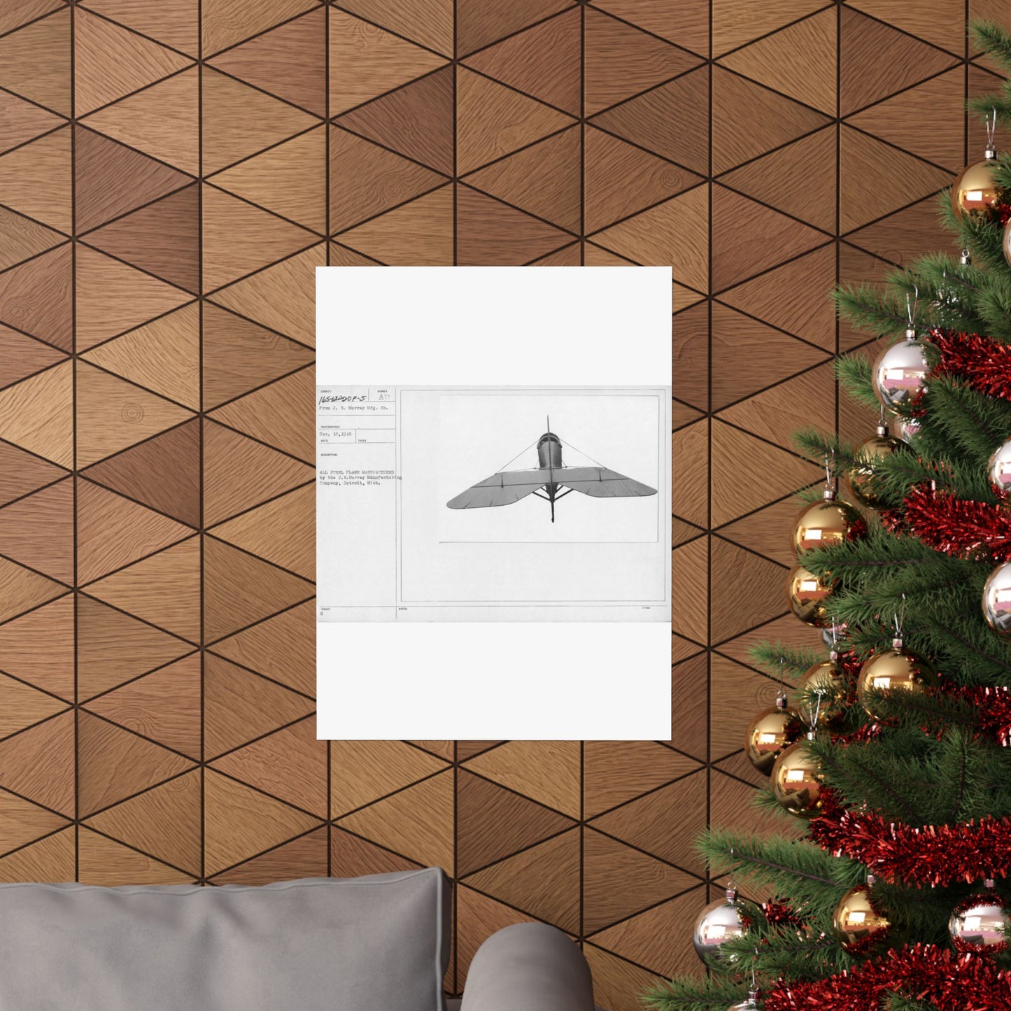 Patent drawing - Airplanes - Types - All steel manufactured by the J.W. Murray Manufacturing Company, Detroit, Michigan Public domain image High Quality Matte Wall Art Poster for Home, Office, Classroom