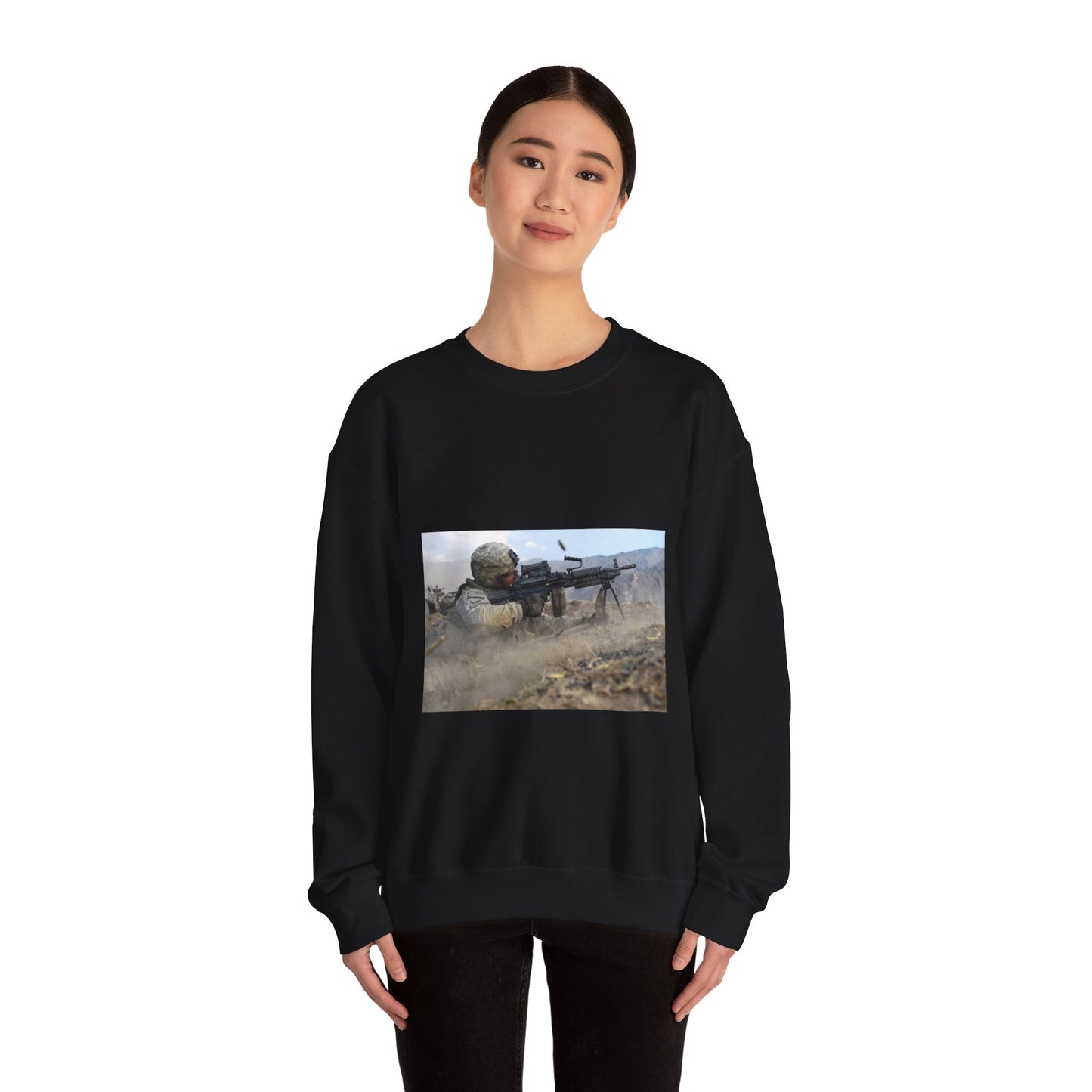 U.S. Army Pvt. John Stafinski, a native of Seville, Black Heavy Blend Adult Crew Neck SweatShirt
