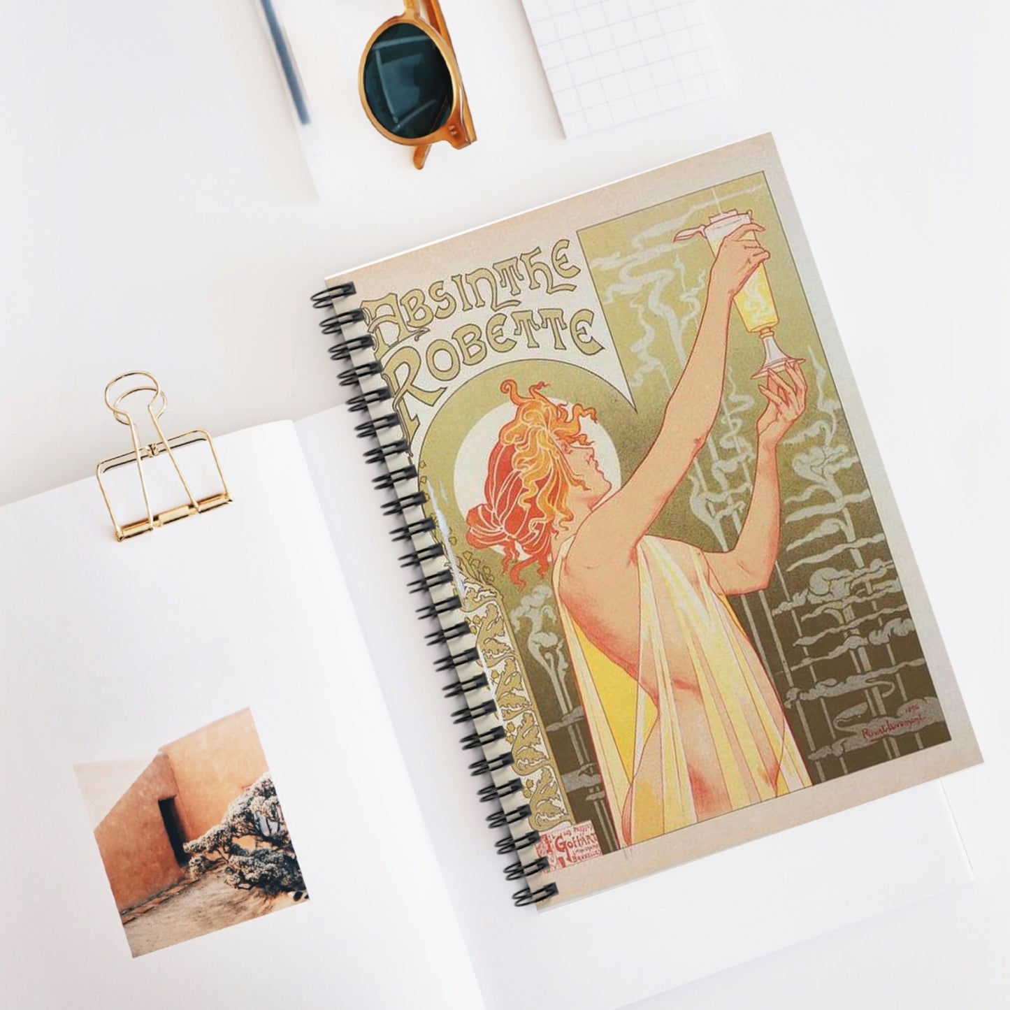 Affiche belge pour l' "Absinthe Robette". Spiral Bound Ruled Notebook with Printed Cover