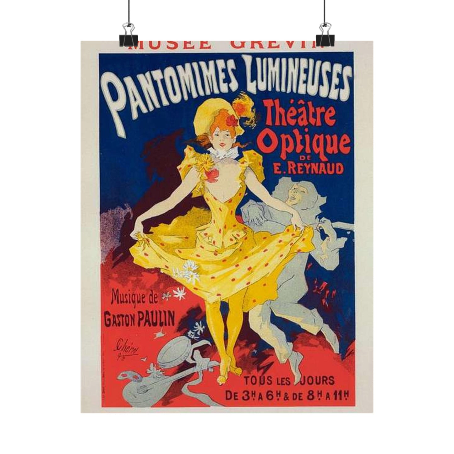 Affiche pour le Musée Grévin, "Pantomimes lumineuses". High Quality Matte Wall Art Poster for Home, Office, Classroom