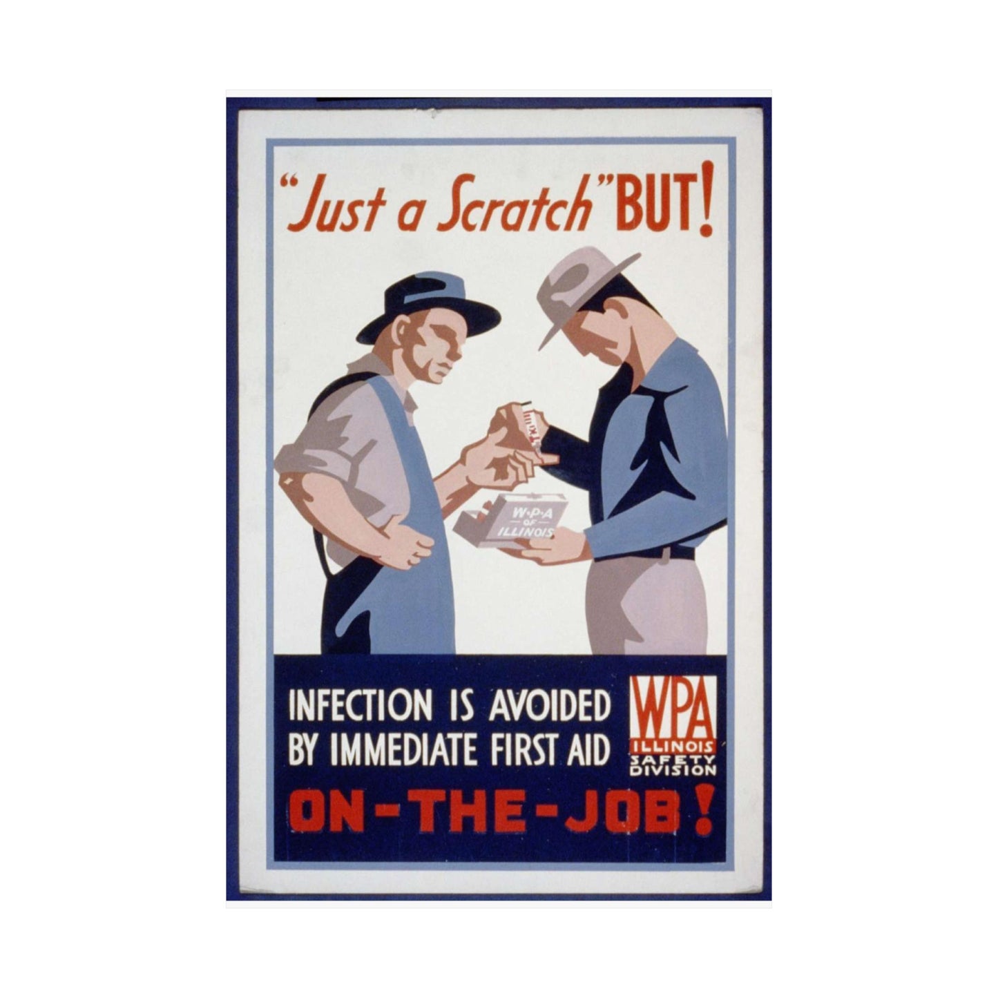 "Just a scratch" But! Infection is avoided by immediate first aid on-the-job! High Quality Matte Wall Art Poster for Home, Office, Classroom
