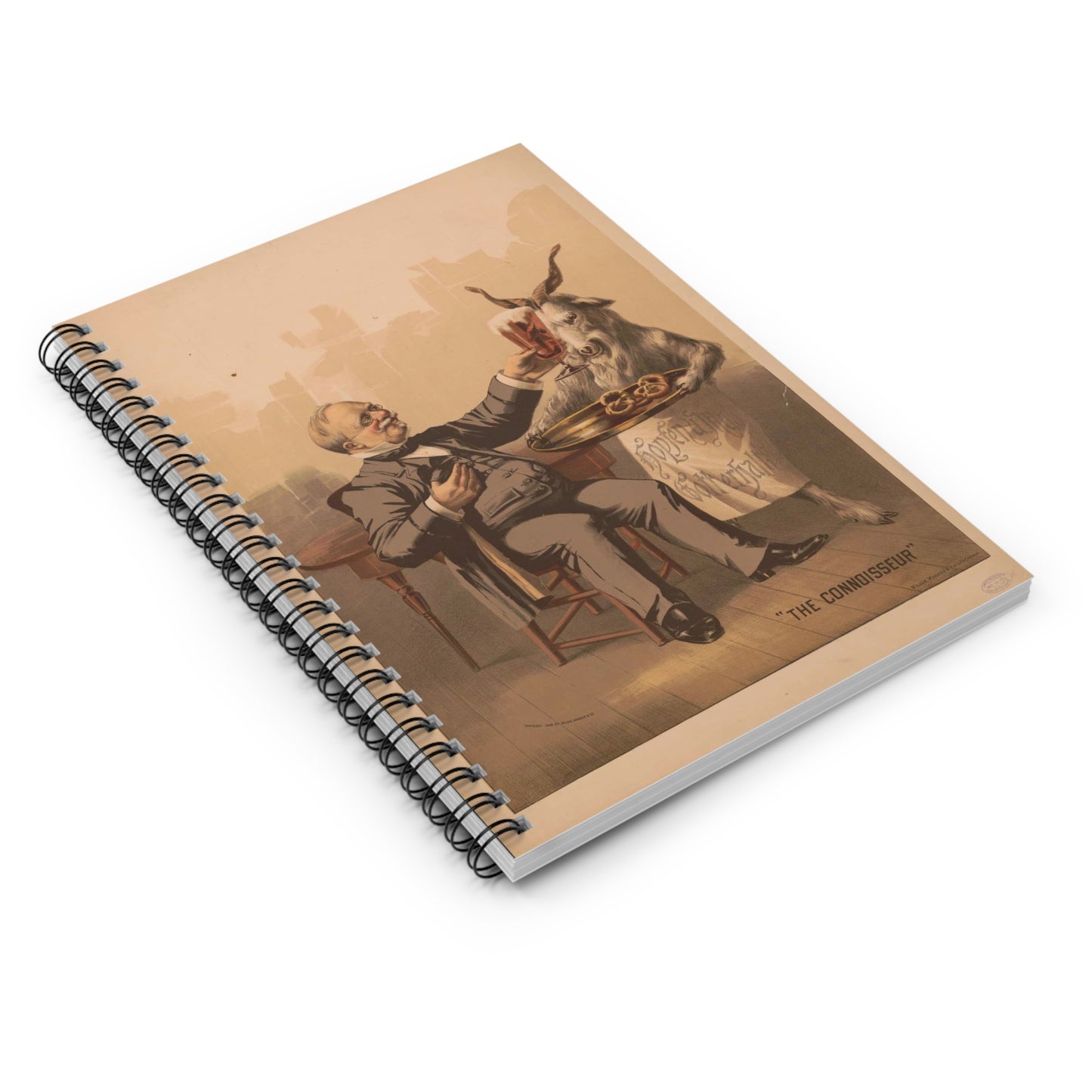 "The connoisseur" - Print, Library of Congress collection Spiral Bound Ruled Notebook with Printed Cover