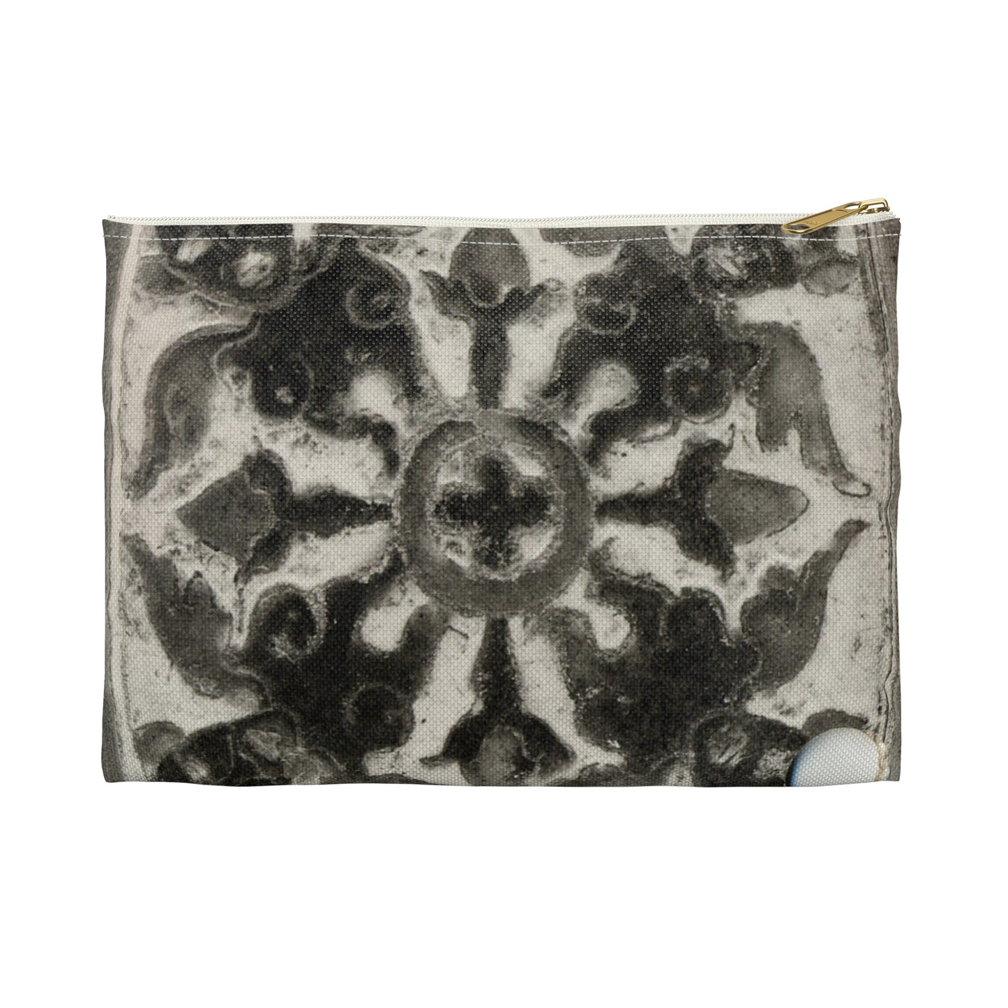 Three Tiles, 14th century - Public domain dedication museum photo Large Organizer Pouch with Black Zipper