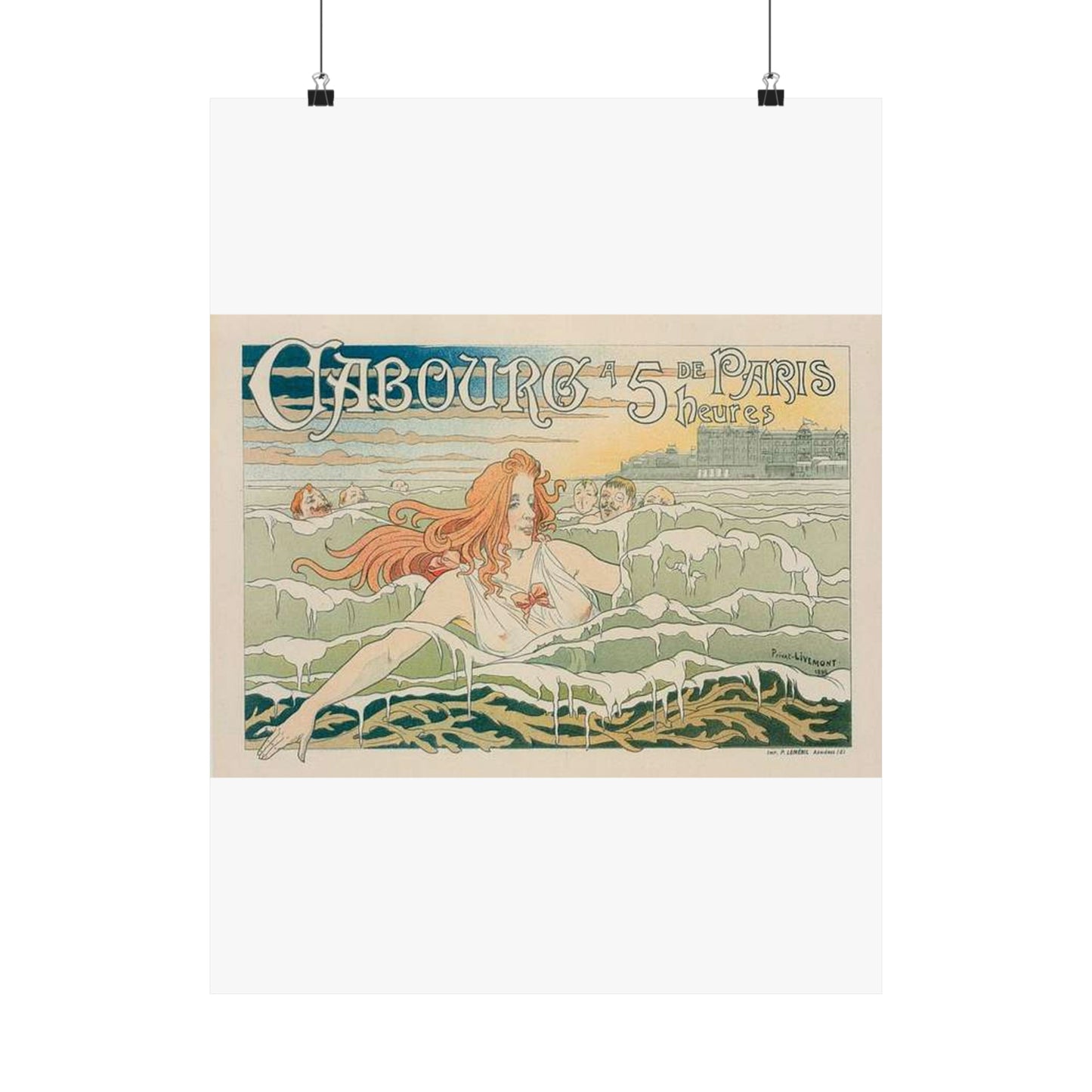 Affiche belge pour le "Casino de Cabourg". High Quality Matte Wall Art Poster for Home, Office, Classroom