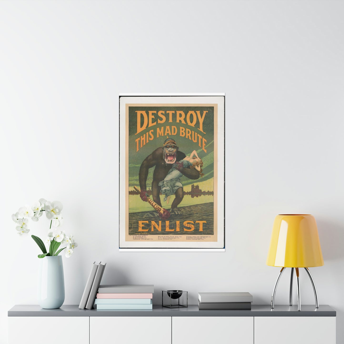 Destroy this mad brute Enlist - U.S. Army. High Quality Matte Wall Art Poster for Home, Office, Classroom