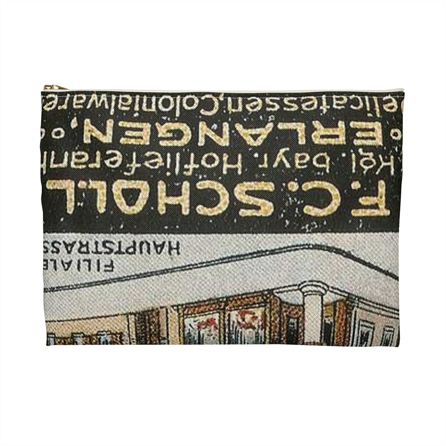 Erlangen Hauptstraße um 1910 001 Large Organizer Pouch with Black Zipper