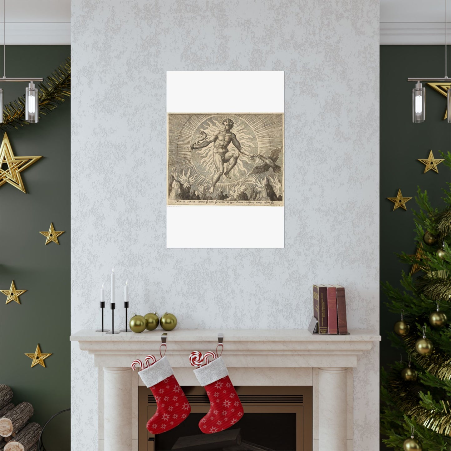 Adriaen Collaert - Vuur - Engraving, Public domain image High Quality Matte Wall Art Poster for Home, Office, Classroom