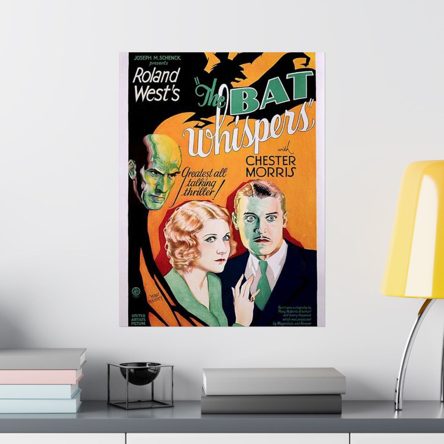 Batwhispers movie poster - Art Deco public domain image High Quality Matte Wall Art Poster for Home, Office, Classroom