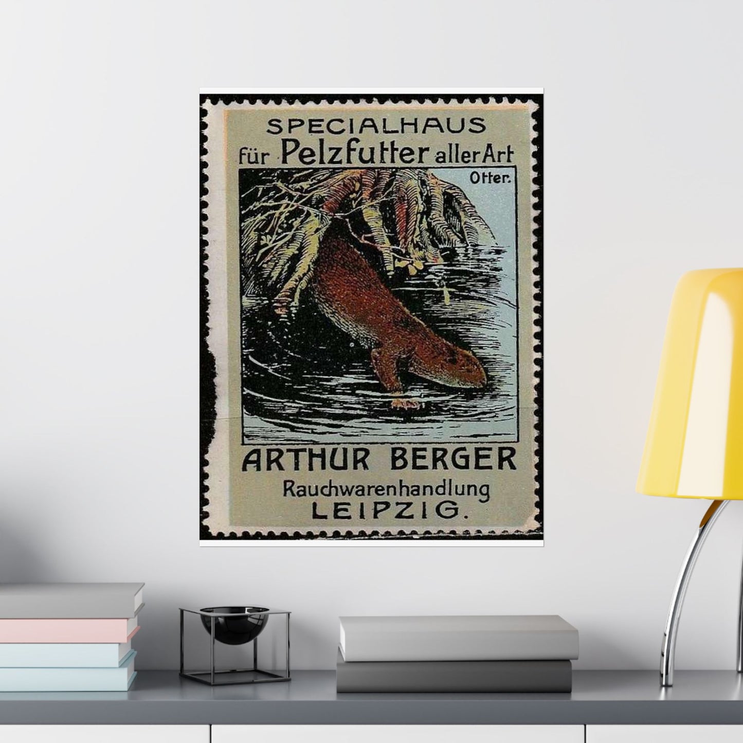 Arthur Berger, fur trader in Leipzig, c. 1910, brand advertisings (07) High Quality Matte Wall Art Poster for Home, Office, Classroom