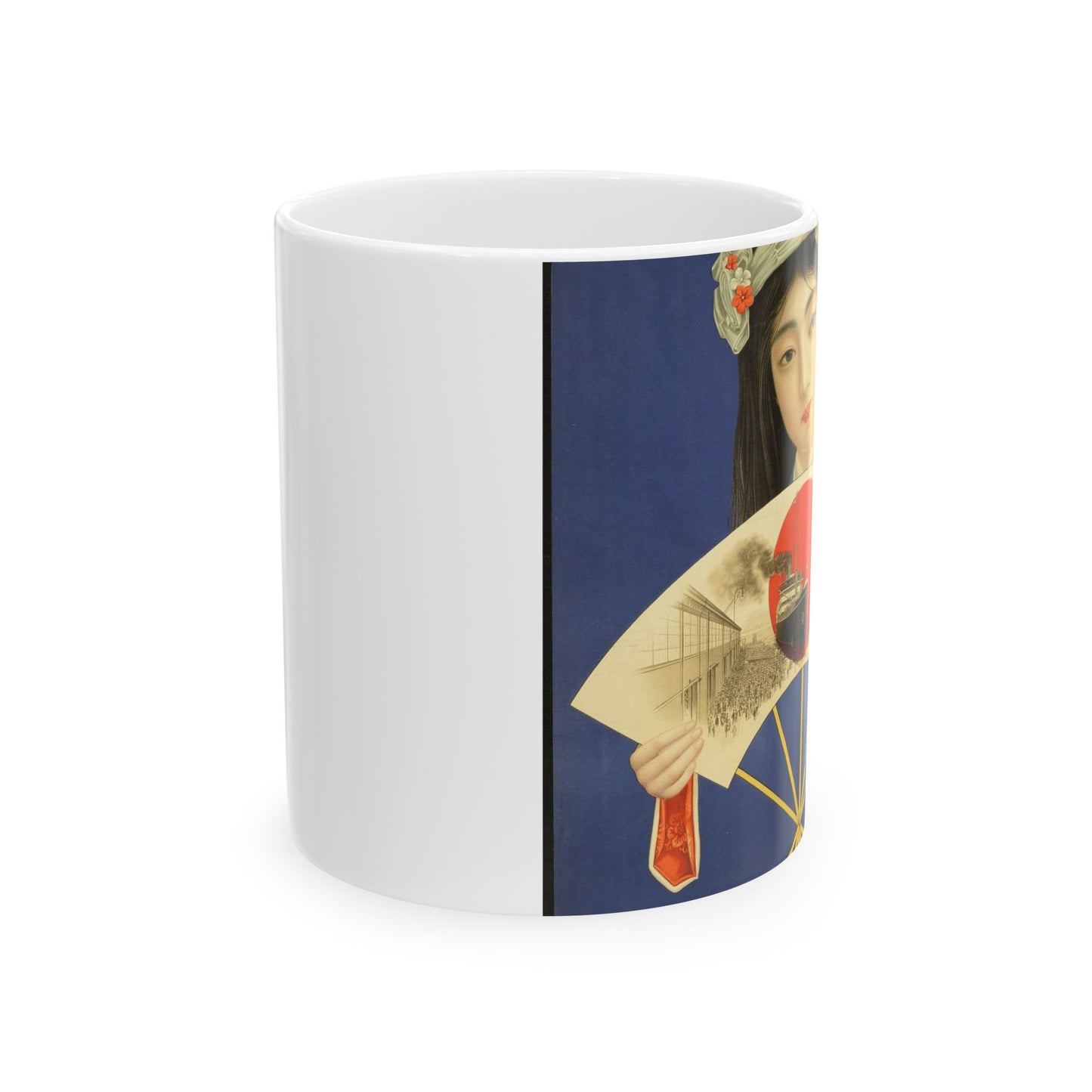 Toyo Kisen Kaisha = Oriental Steam-Ship Company (Woman with a fan) (rbm-coll3020-01-03) Beautiful Novelty Ceramic Coffee Mug 11oz