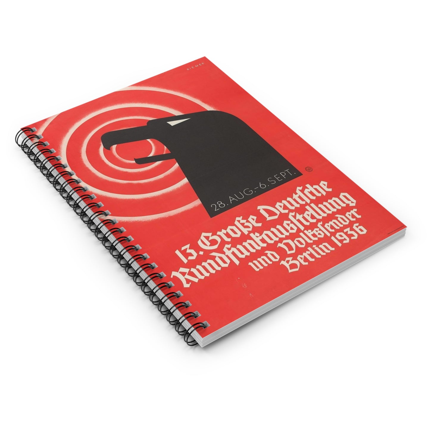13 Grosse deutsche Rundfunkausstellung und Volkssender, Berlin 1936 / Riemer. Spiral Bound Ruled Notebook with Printed Cover