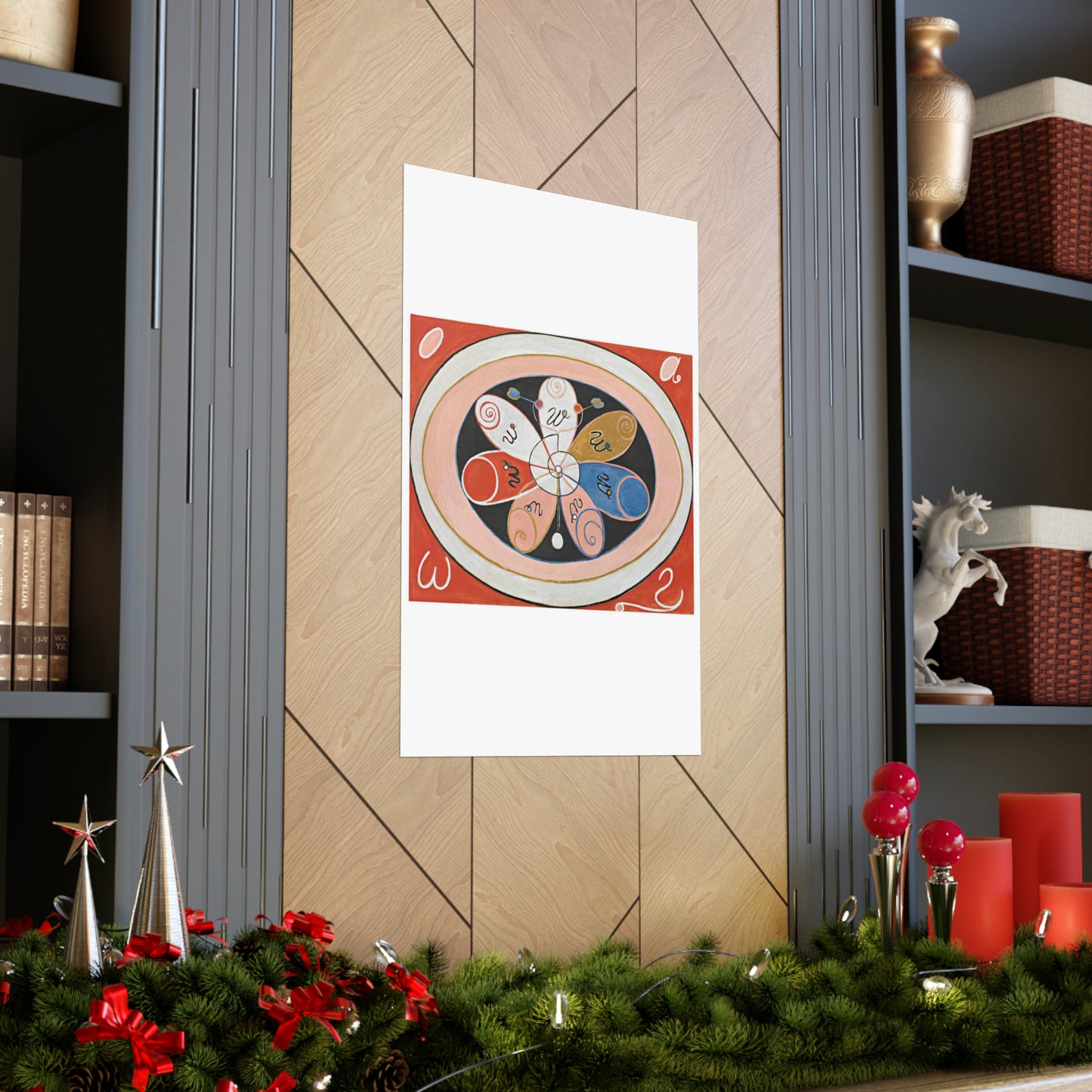 A painting of a colorful flower with writing on it Hilma af Klint - no date - Untitled High Quality Matte Wall Art Poster for Home, Office, Classroom