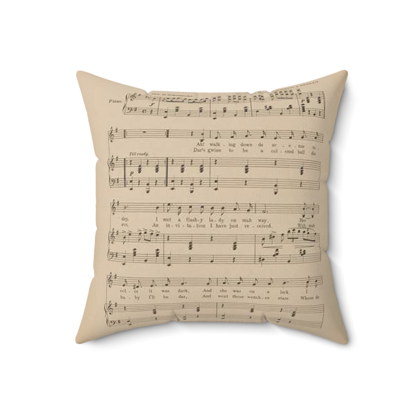 A new gal just in town - Public domain sheet music scan Decorative Accent Square Pillow