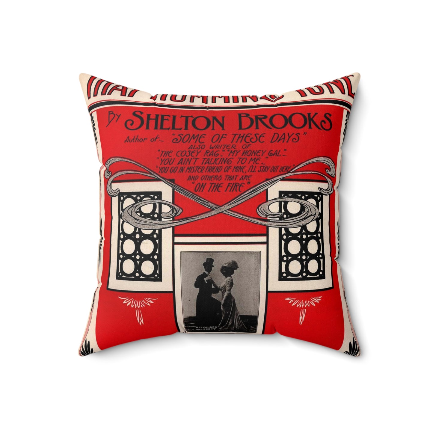 That humming tune - Public domain American sheet music Decorative Accent Square Pillow