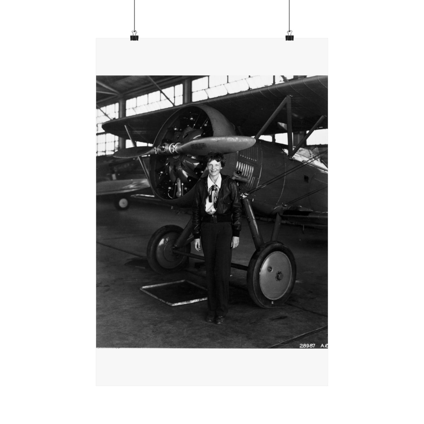 Amelia Earhart - U.S. National Archives Public Domain photograph High Quality Matte Wall Art Poster for Home, Office, Classroom