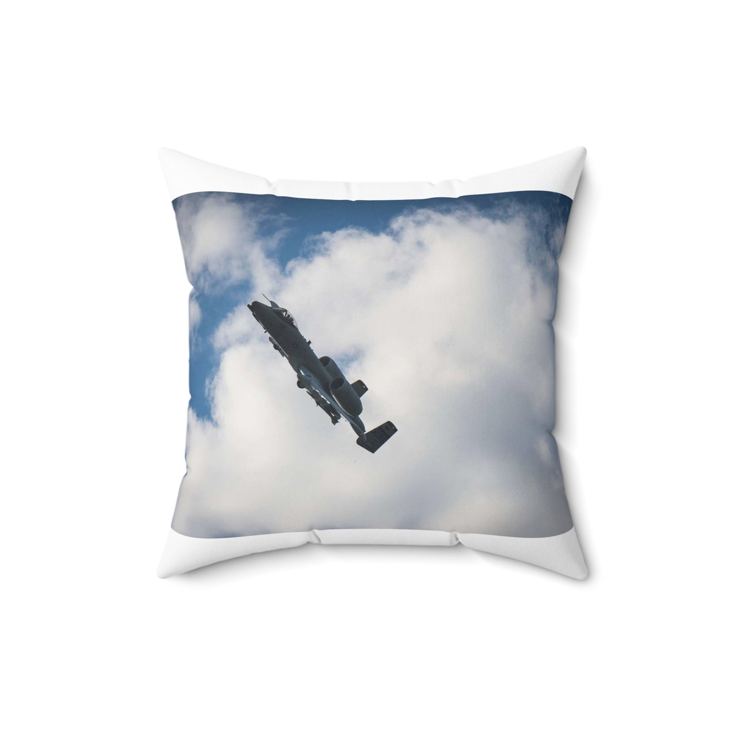 An A-10 Thunderbolt II assigned to the 51st Fighter Decorative Accent Square Pillow
