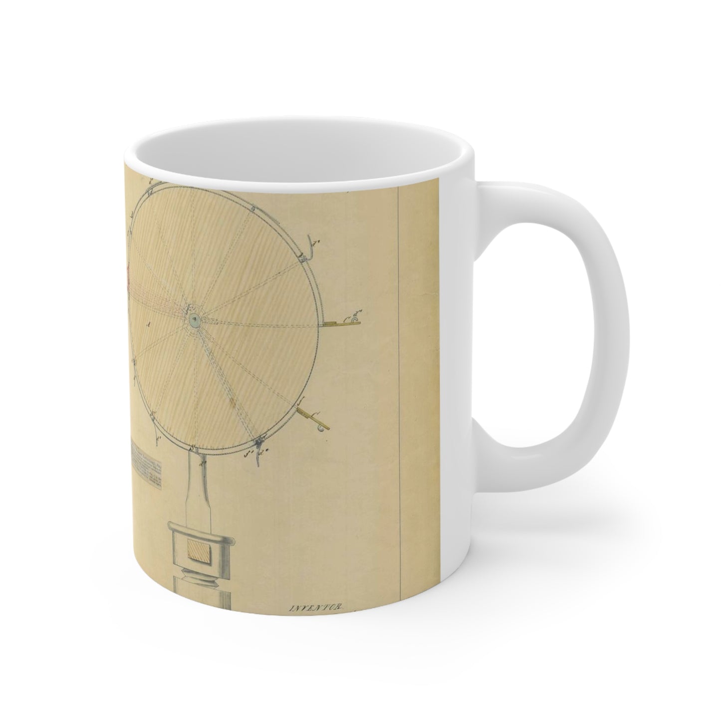 Patent drawing - Drawing of an Improvement in School Globes Public domain image Beautiful Novelty Ceramic Coffee Mug 11oz