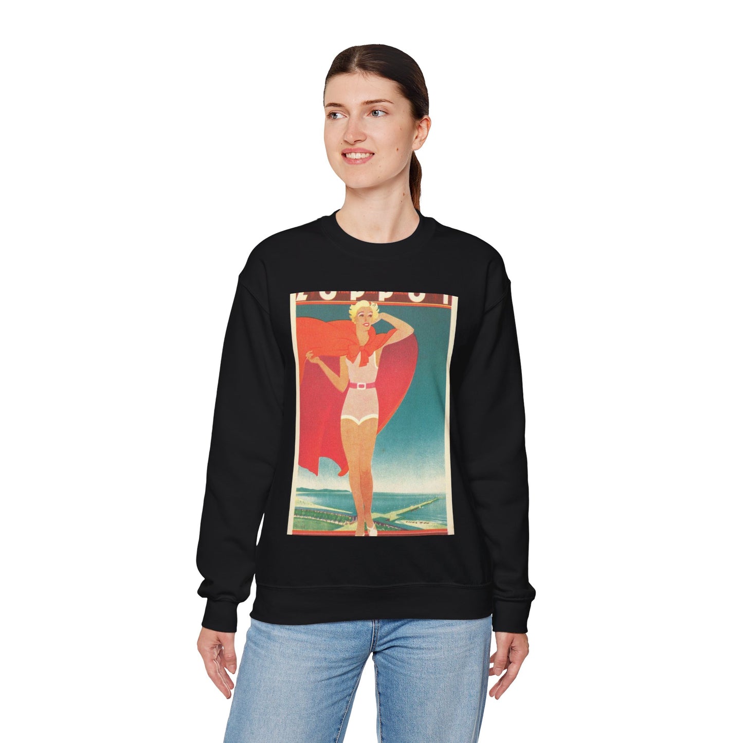 Jupp Wiertz - Zoppot, das Weltbad an der Ostsee Black Heavy Blend Adult Crew Neck SweatShirt