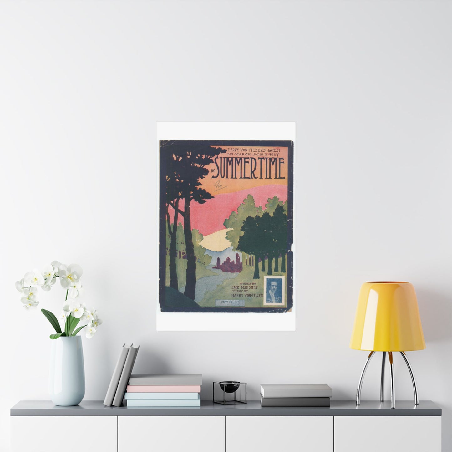 Summertime, musical notation - Public domain American sheet music High Quality Matte Wall Art Poster for Home, Office, Classroom