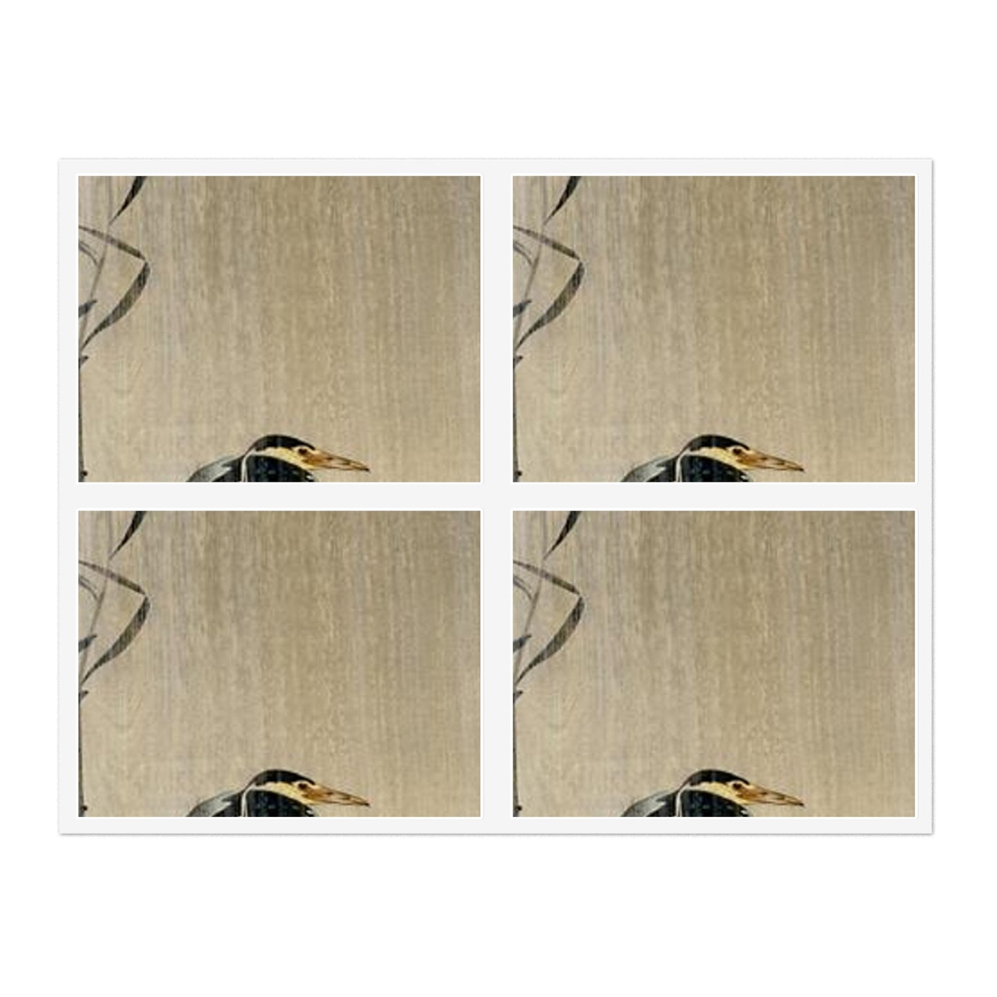 Koson - heron-in-downpour, Ohara Koson Laminated UV Protective Vinyl Stickers