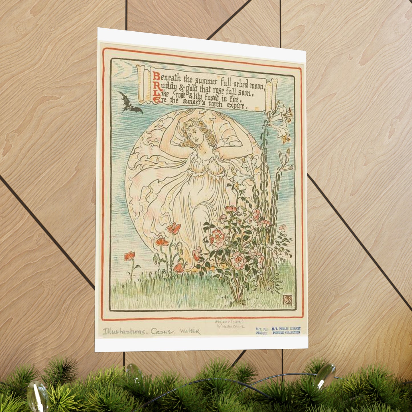 Beneath the summer full-orbed moon, ruddy & gold that rose full soon." High Quality Matte Wall Art Poster for Home, Office, Classroom