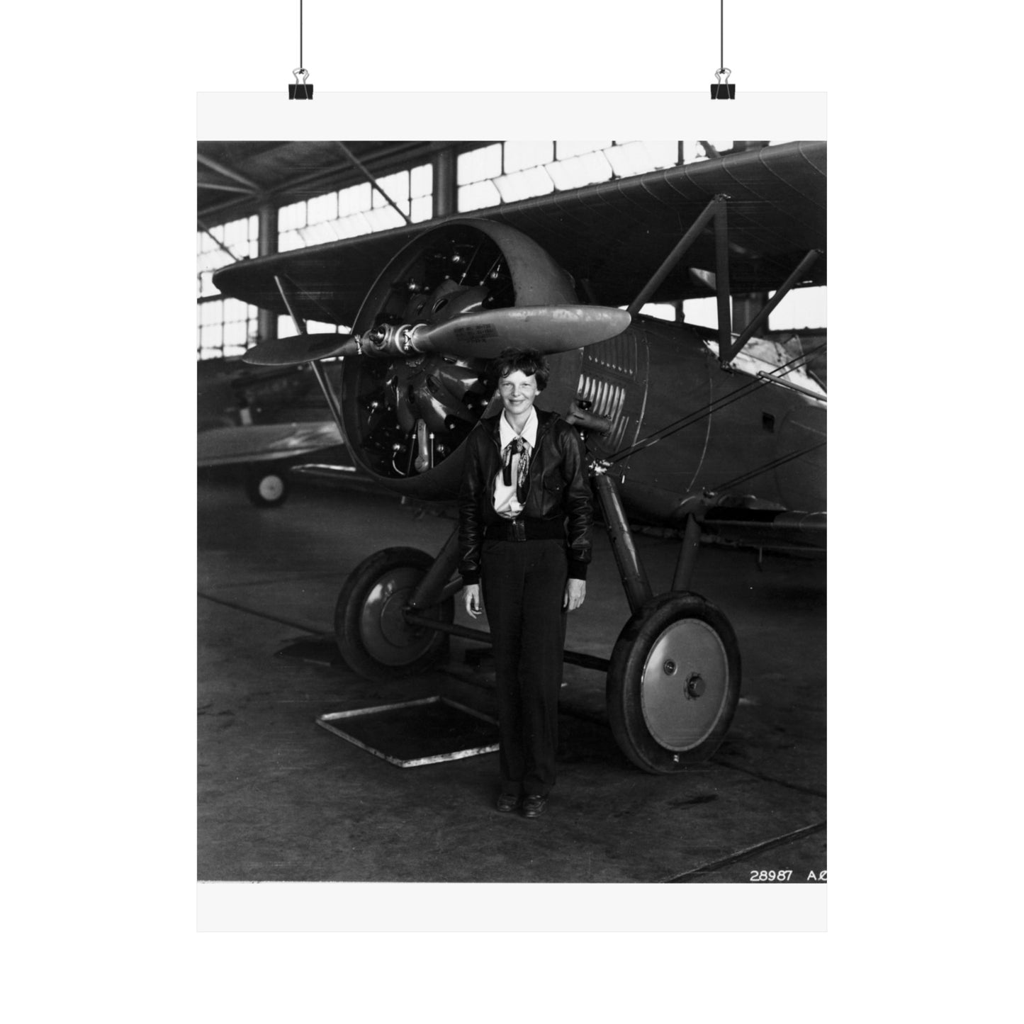 Amelia Earhart - U.S. National Archives Public Domain photograph High Quality Matte Wall Art Poster for Home, Office, Classroom