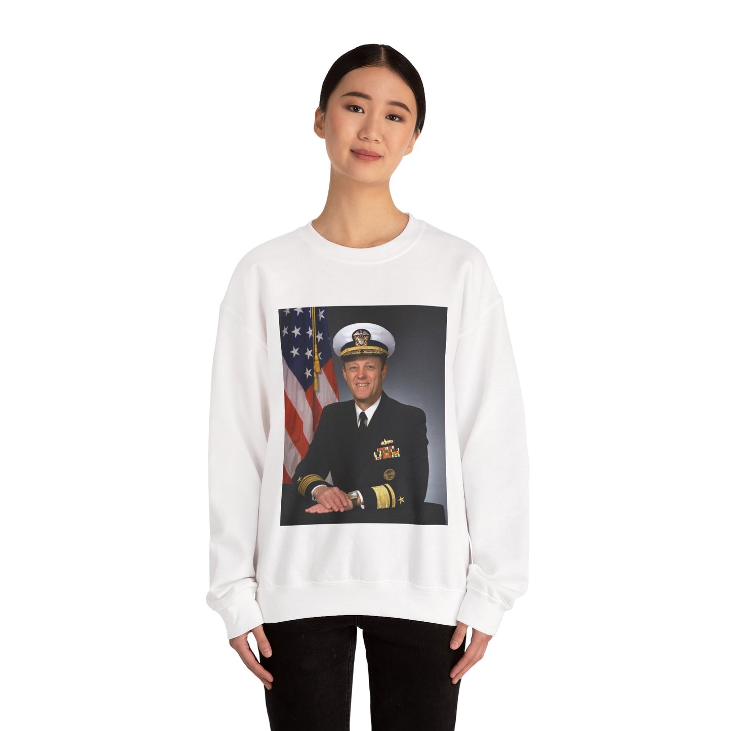 RADM James B. Greene, USN (covered) White Heavy Blend Adult Crew Neck SweatShirt