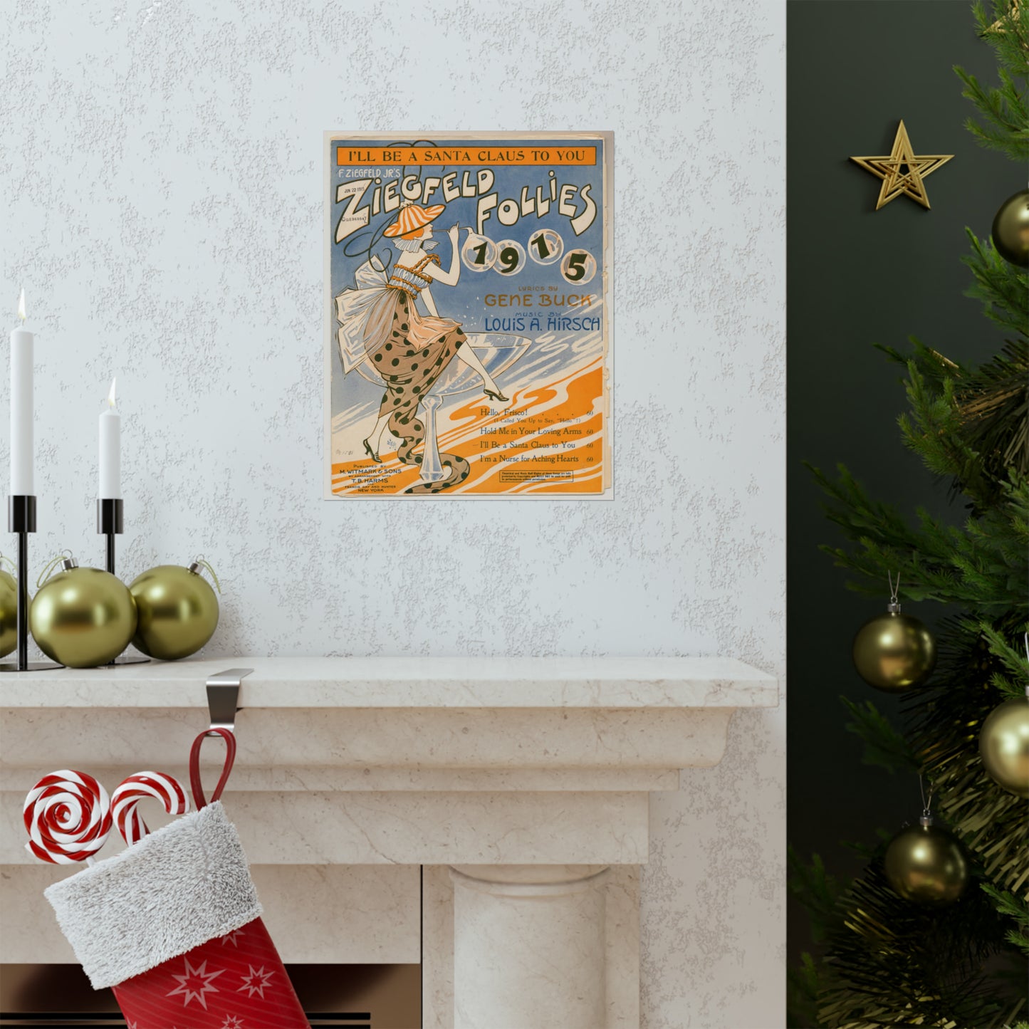 I'll be a Santa Claus to you - Sheet music, Popular songs of the day High Quality Matte Wall Art Poster for Home, Office, Classroom
