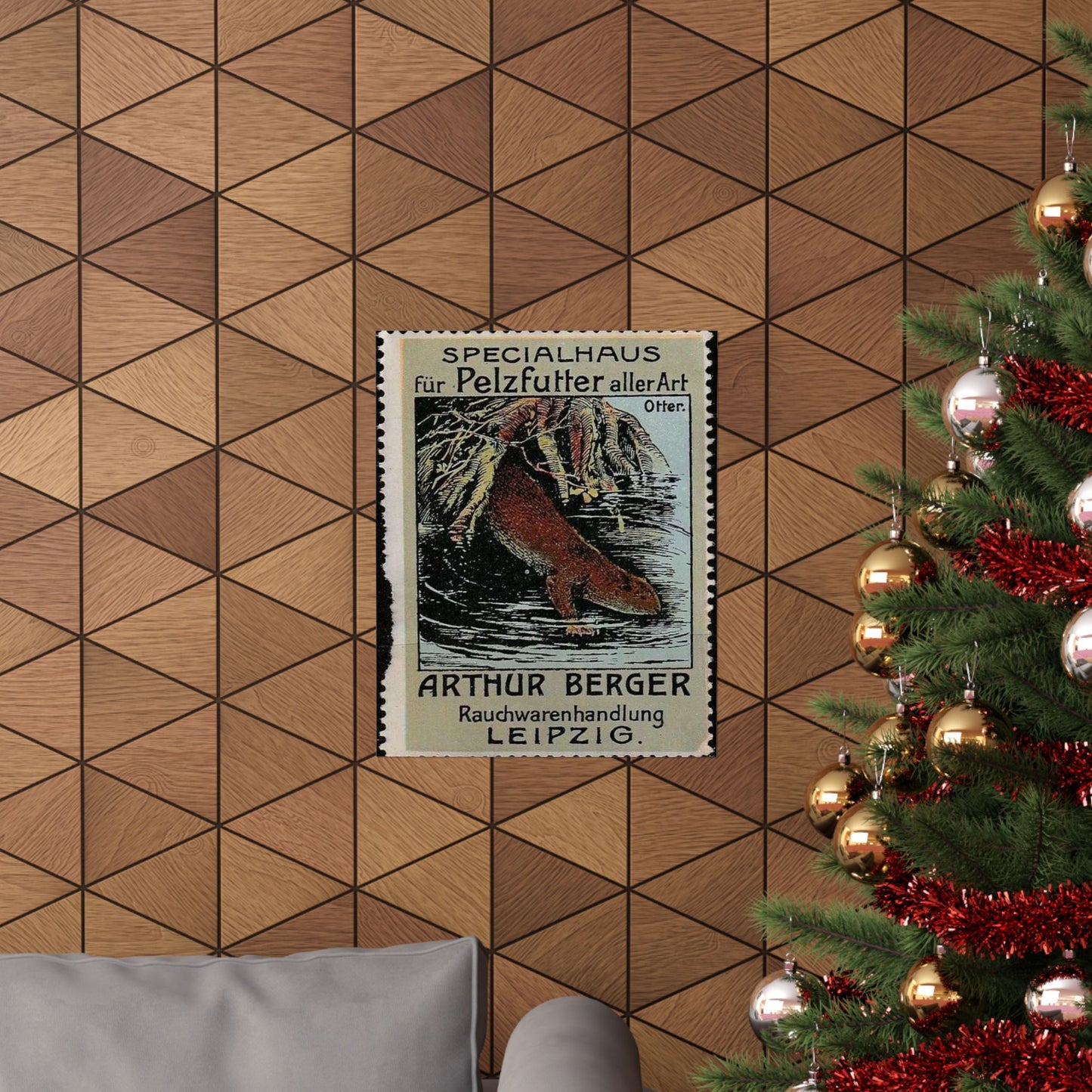 Arthur Berger, fur trader in Leipzig, c. 1910, brand advertisings (07) High Quality Matte Wall Art Poster for Home, Office, Classroom