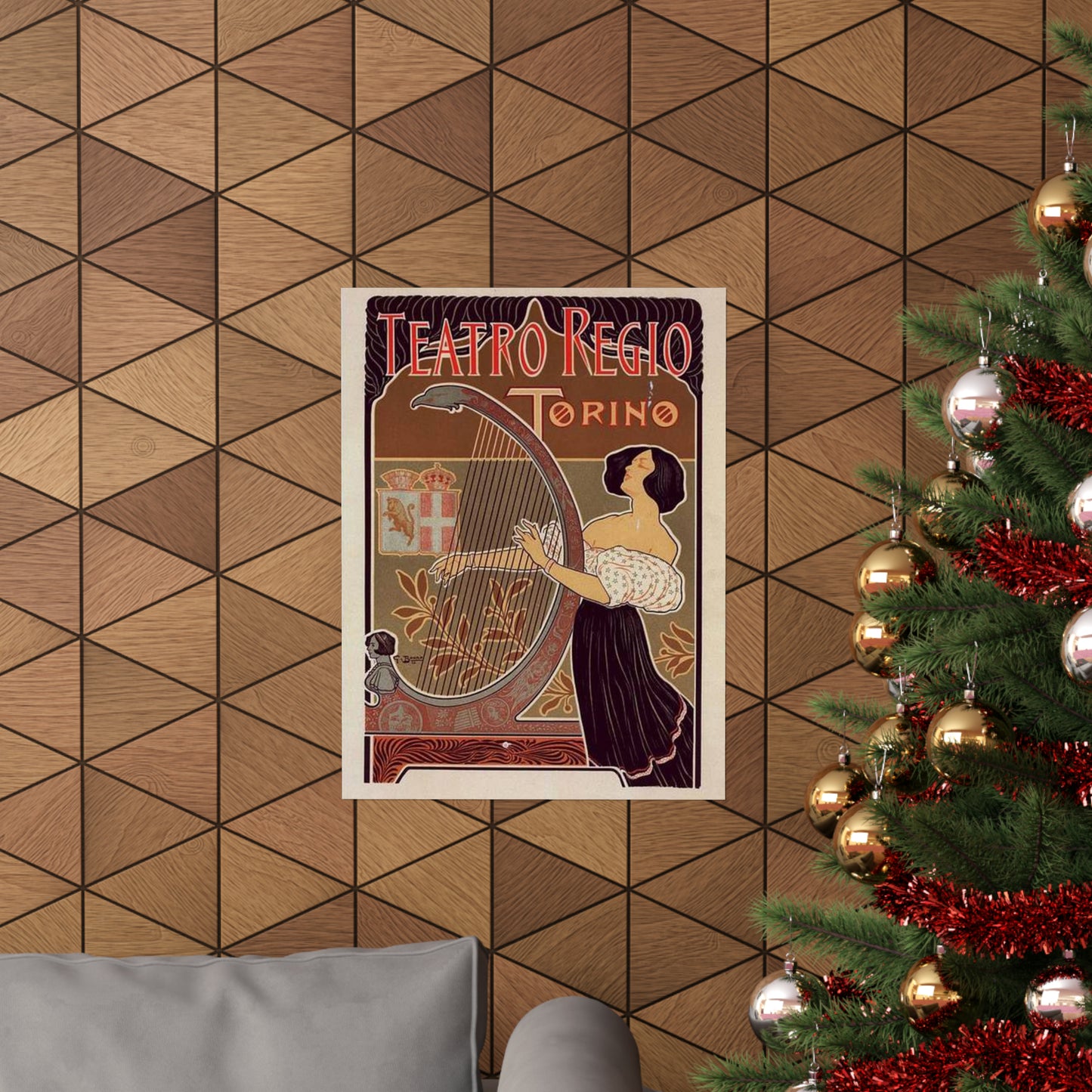 Affiche italienne pour le "Théâtre royal de Turin" High Quality Matte Wall Art Poster for Home, Office, Classroom