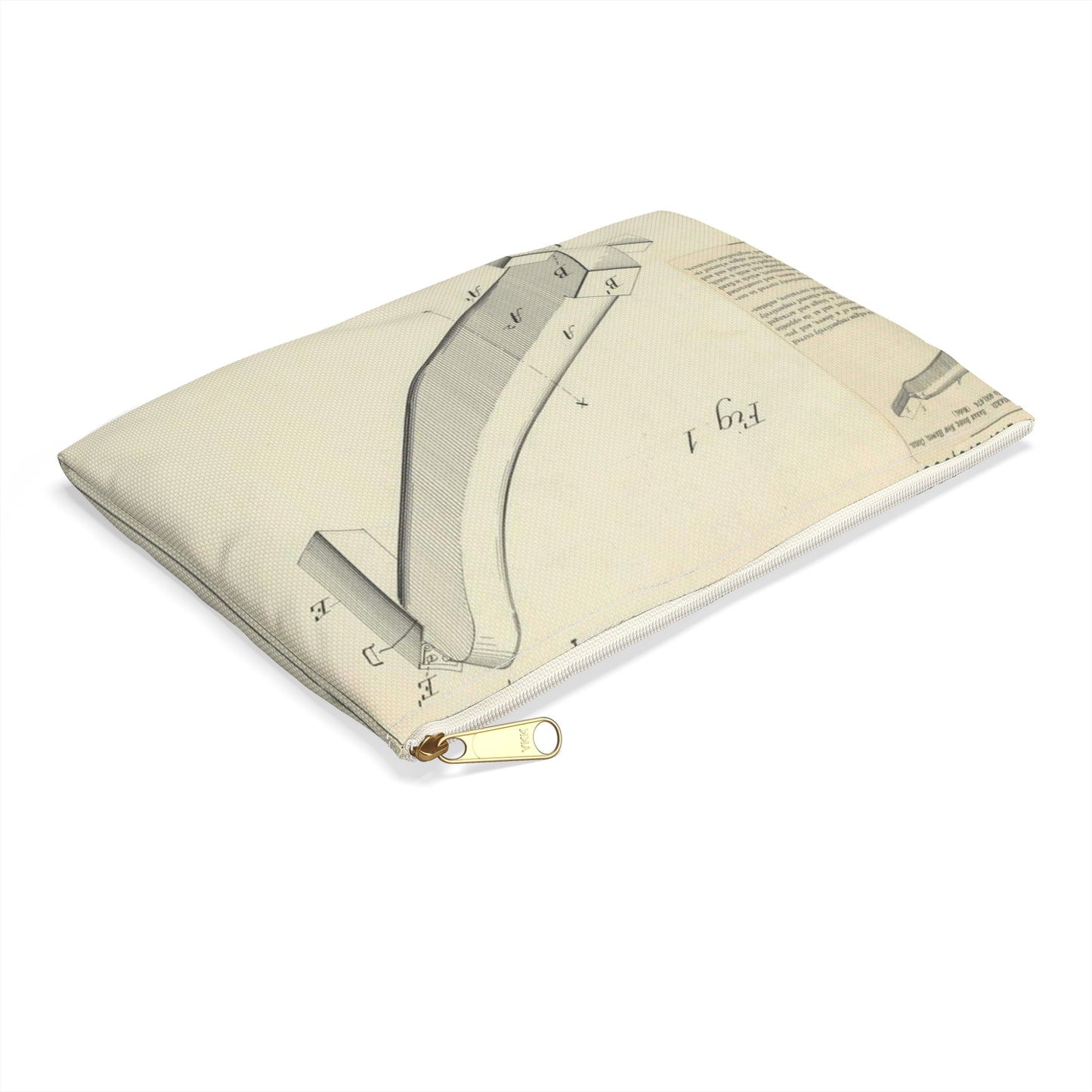 Patent drawing - for S. Boone's Ironing Board Public domain image Large Organizer Pouch with Black Zipper