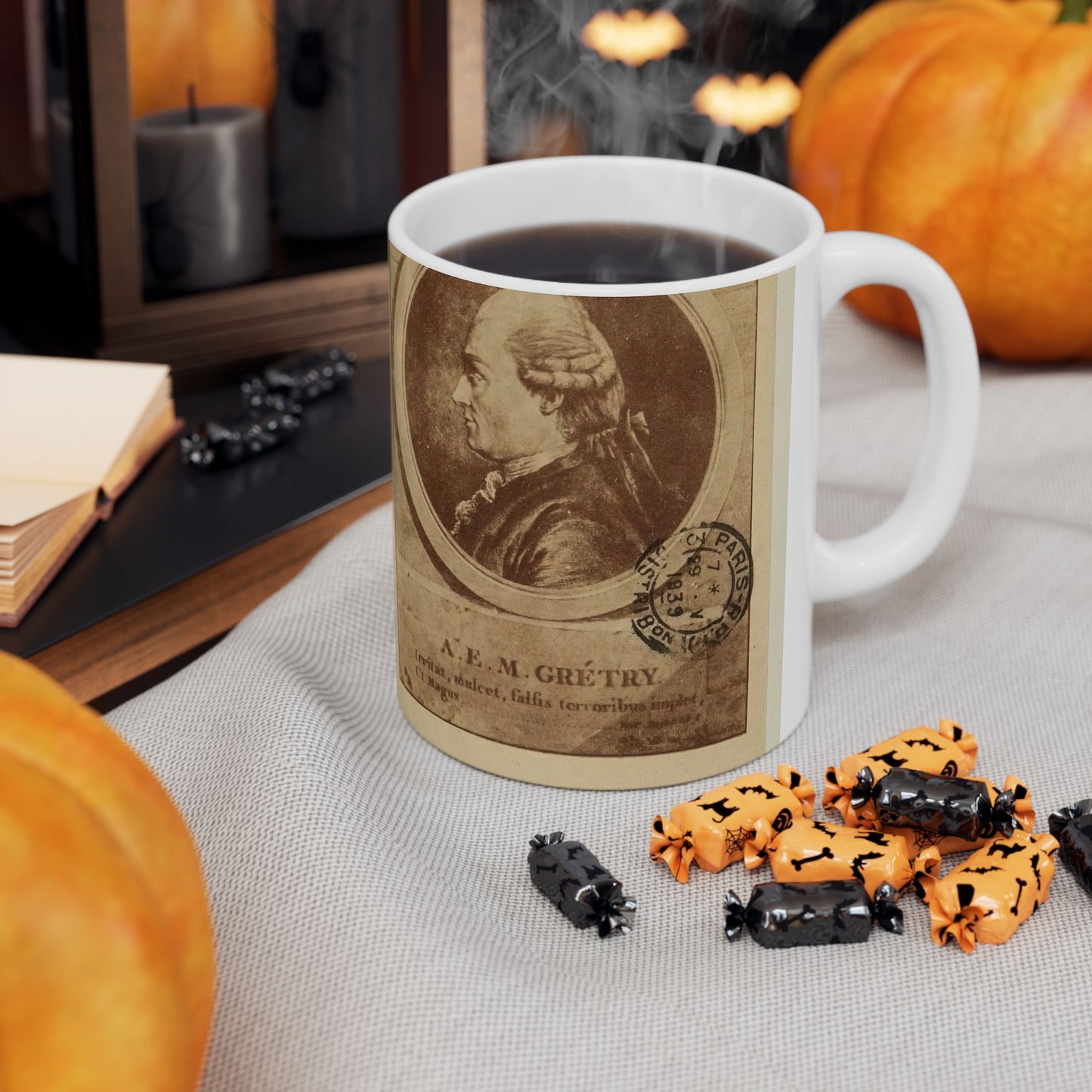 André Modeste Grétry 1741-1813 - Engraving, Public domain image Beautiful Novelty Ceramic Coffee Mug 11oz