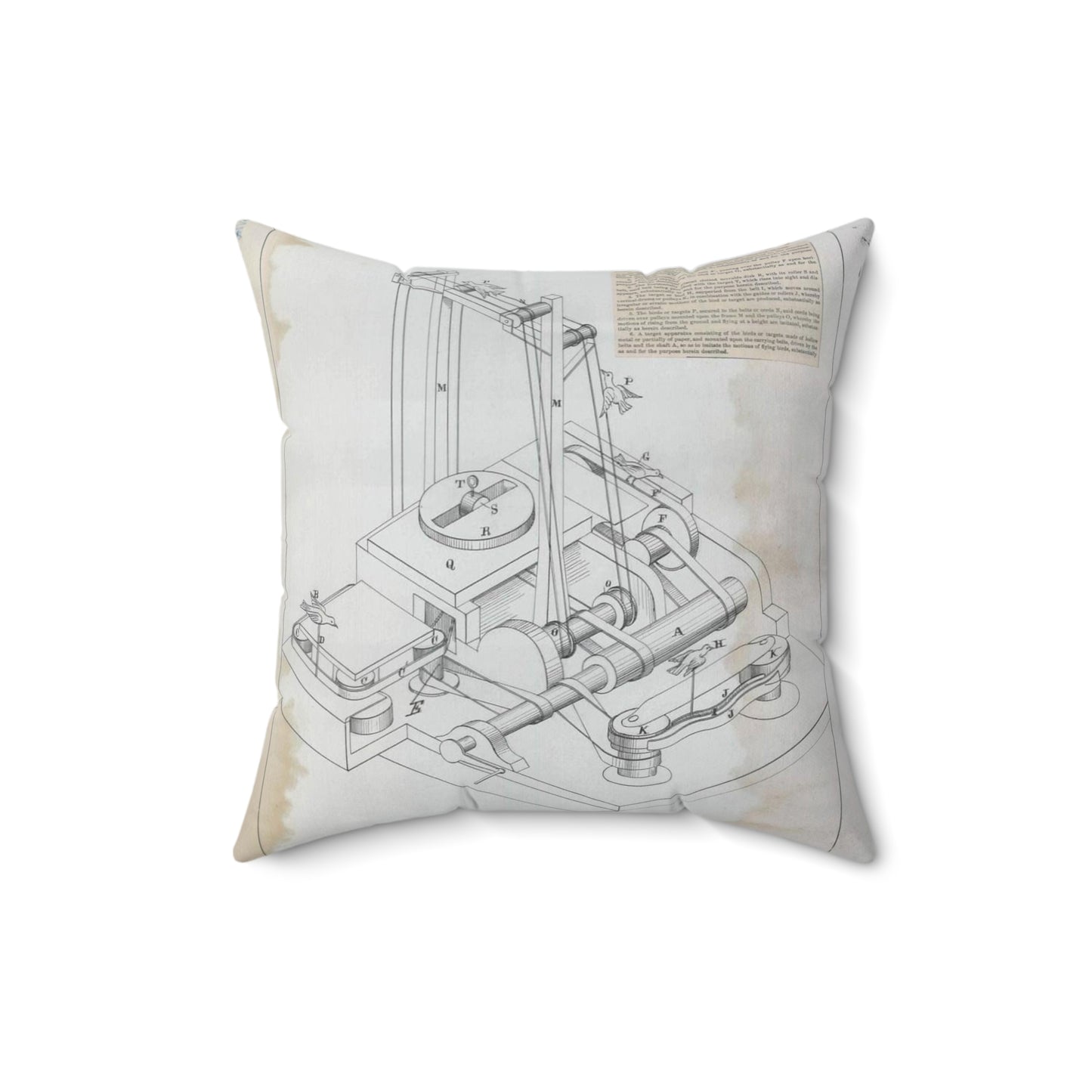 Patent drawing - for W. H. Broden's Target Public domain image Decorative Accent Square Pillow