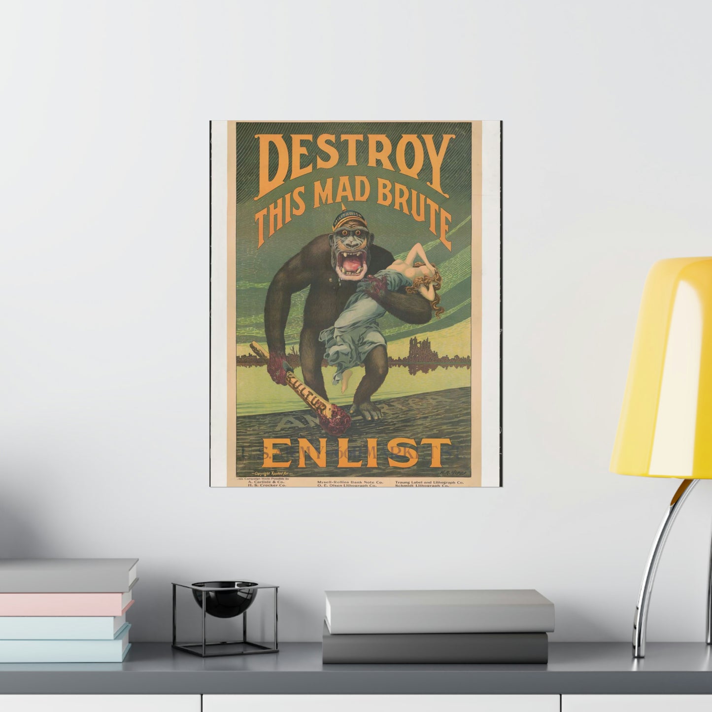 Destroy this mad brute Enlist - U.S. Army. High Quality Matte Wall Art Poster for Home, Office, Classroom